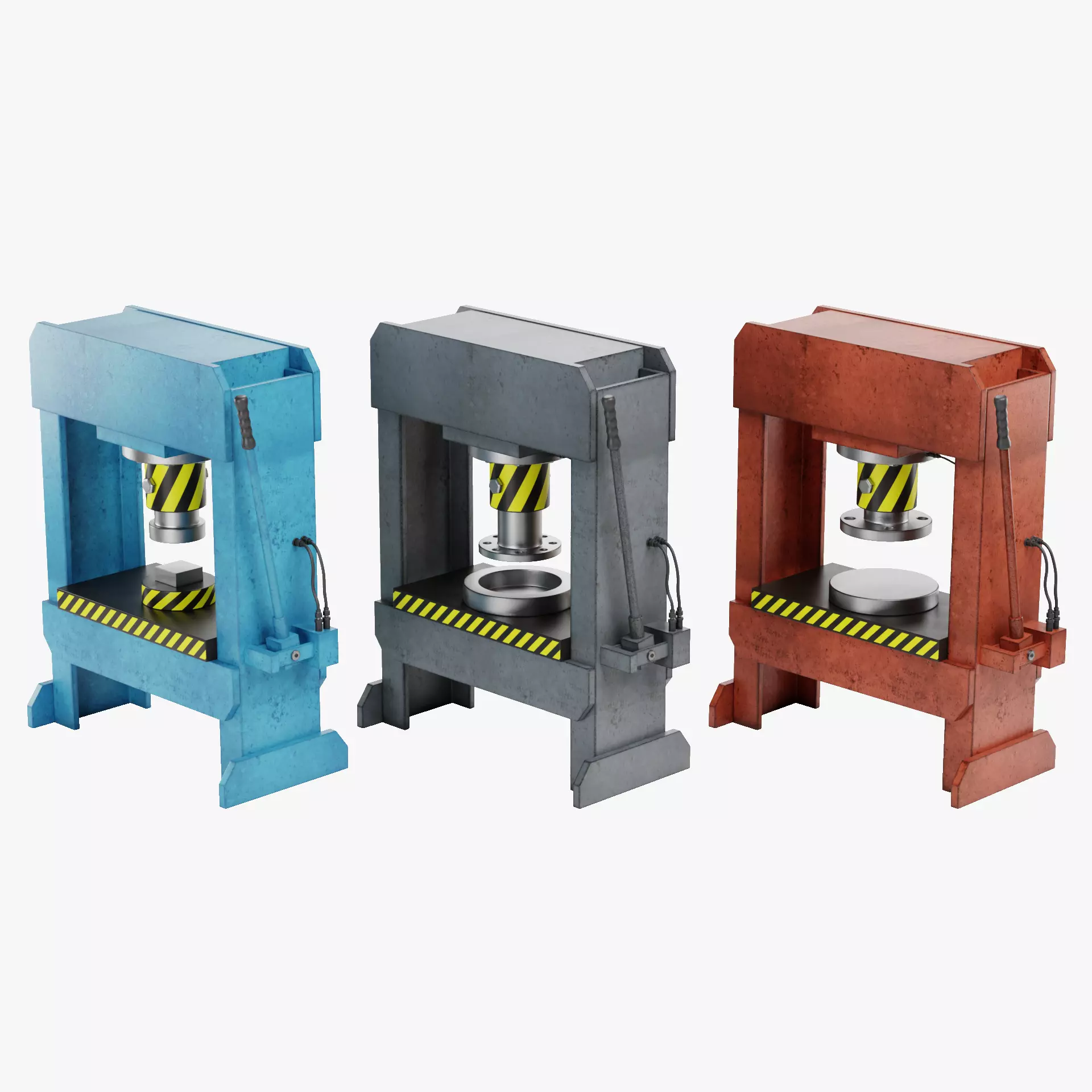 Hydraulic Press - 3 Assets Simulation Ready 3D Model Collection_0