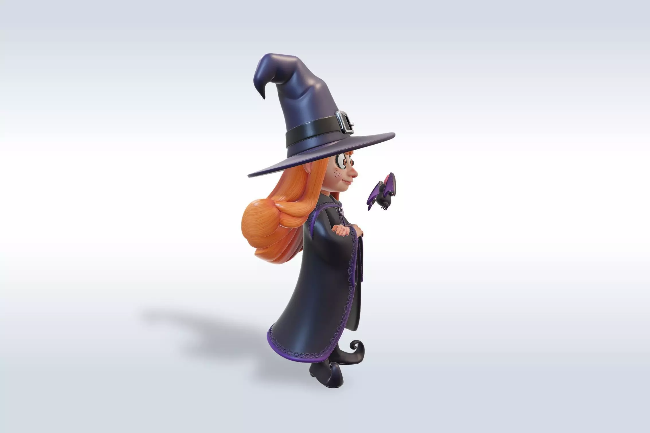 Adorable Witch Halloween Character 3D Model 3D model_1