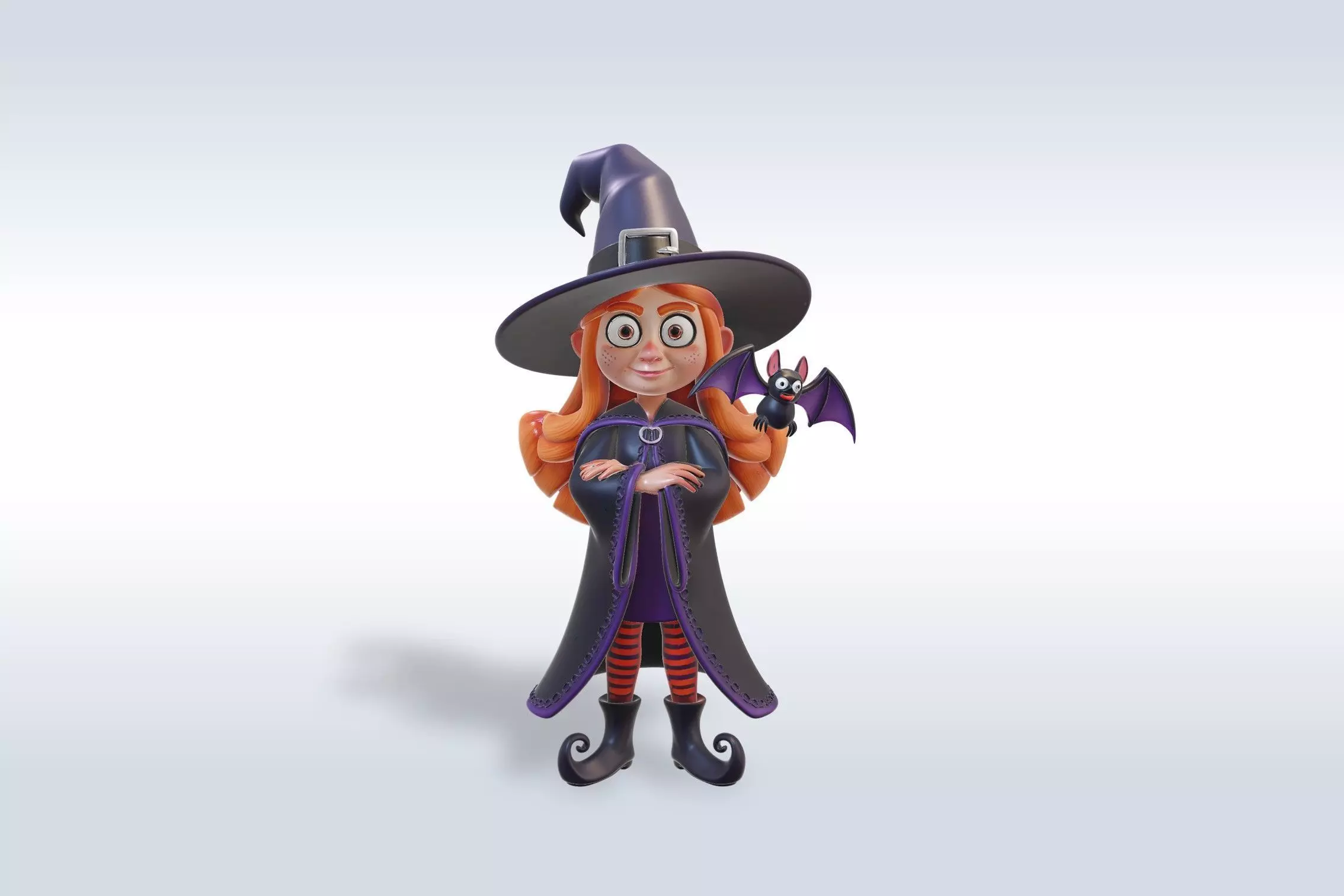 Adorable Witch Halloween Character 3D Model 3D model_0