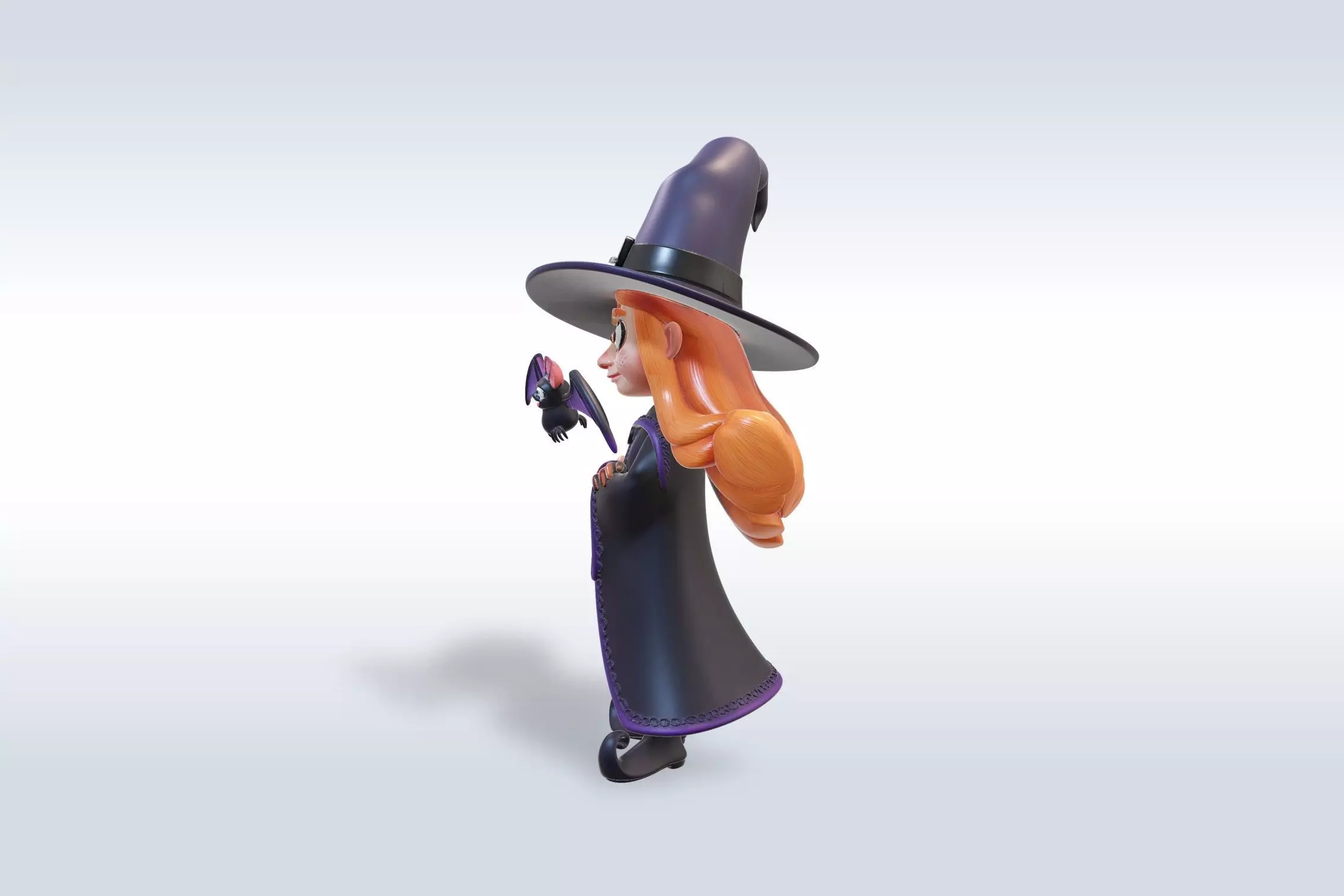 Adorable Witch Halloween Character 3D Model 3D model_2