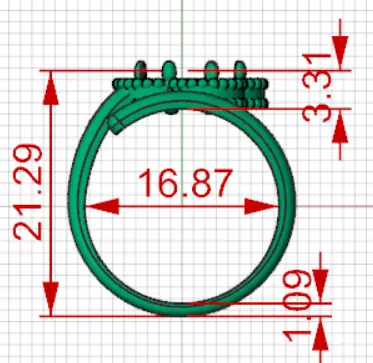 Ring Cuff Open stl 3dm Ring with Clover Motif model gr0164 3D print model_21