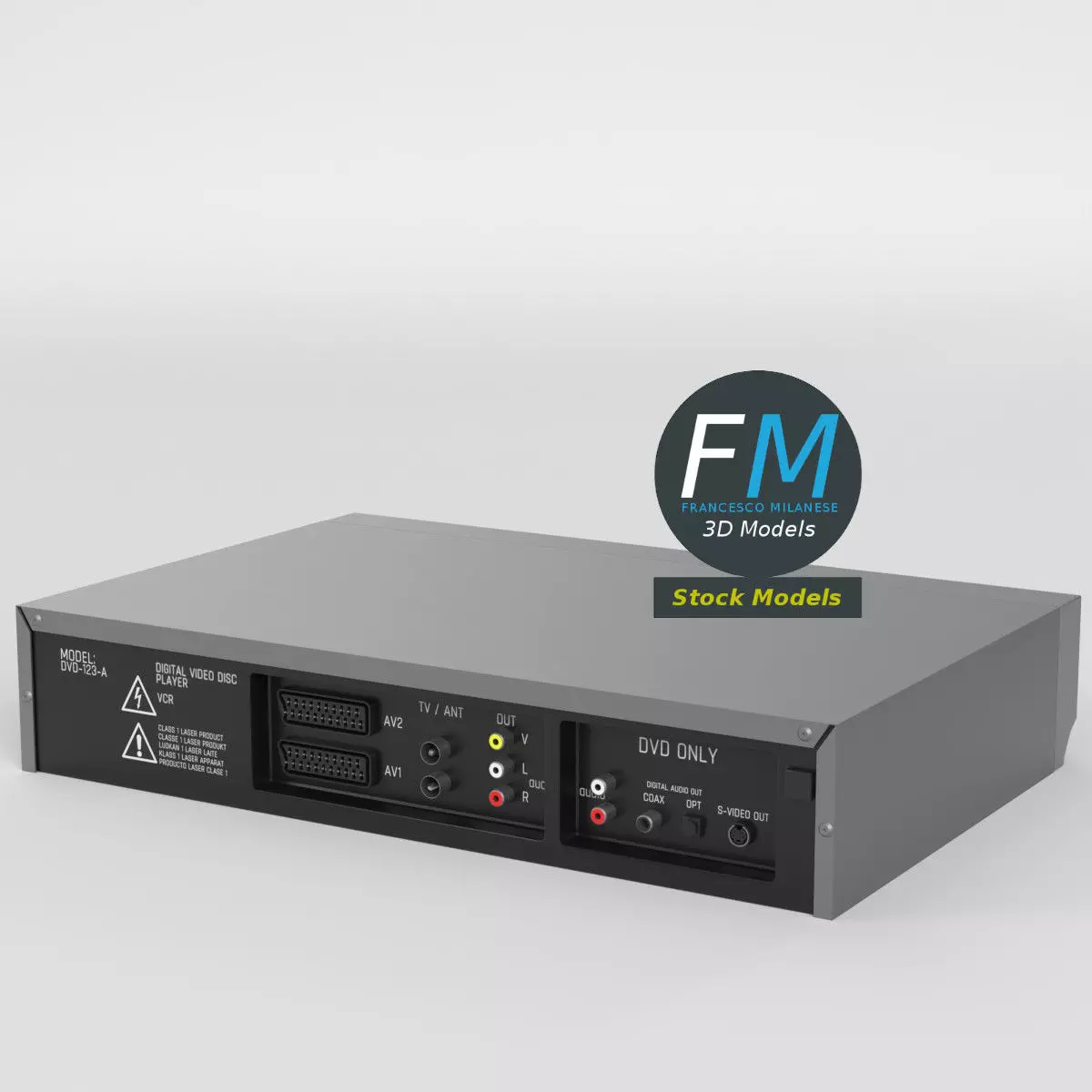 DVD-VCR recorder 3D model_2