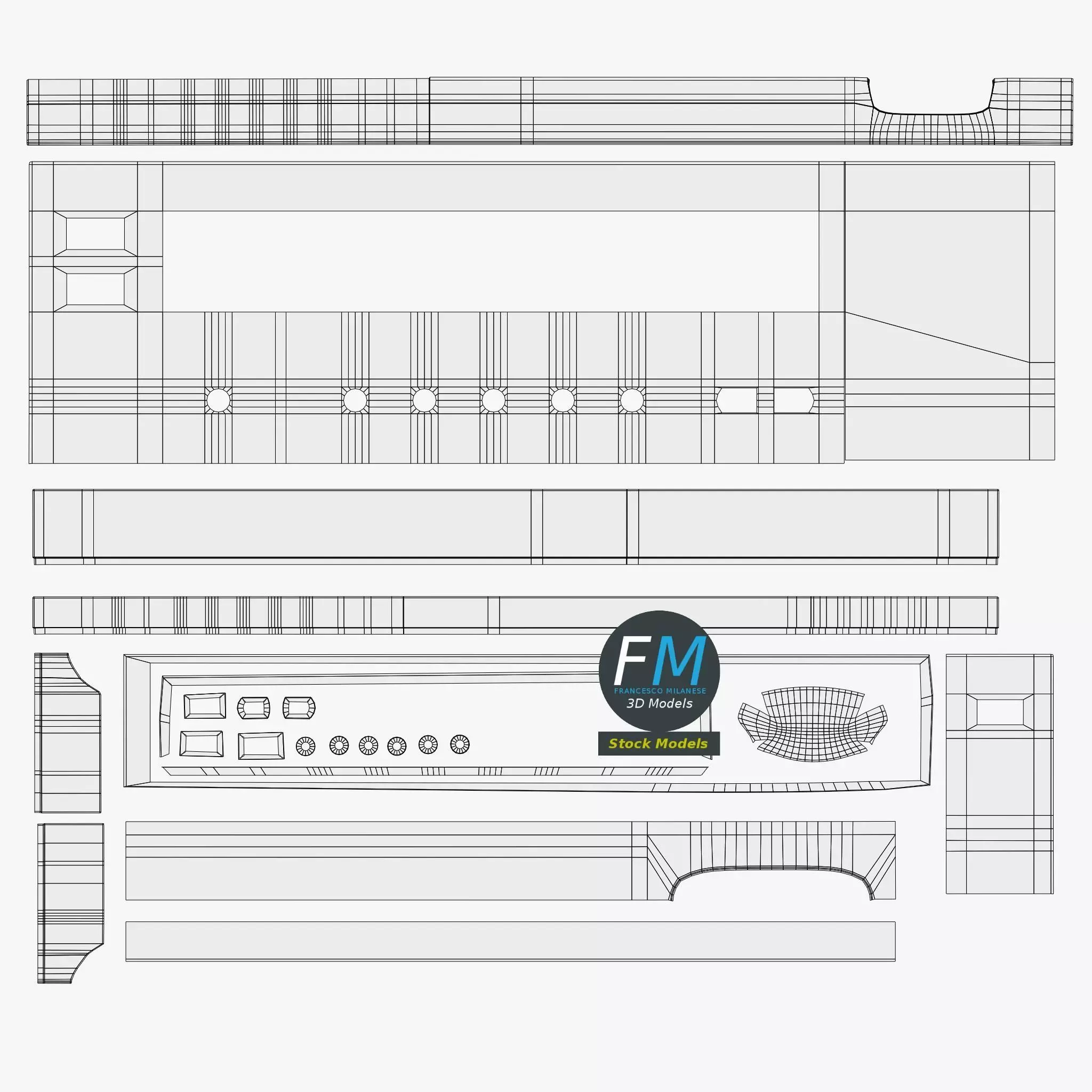 DVD-VCR recorder 3D model_12