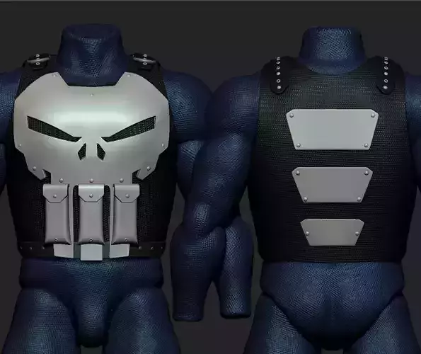 Punisher chest armor one12 scale for VToy Z  3D print model
