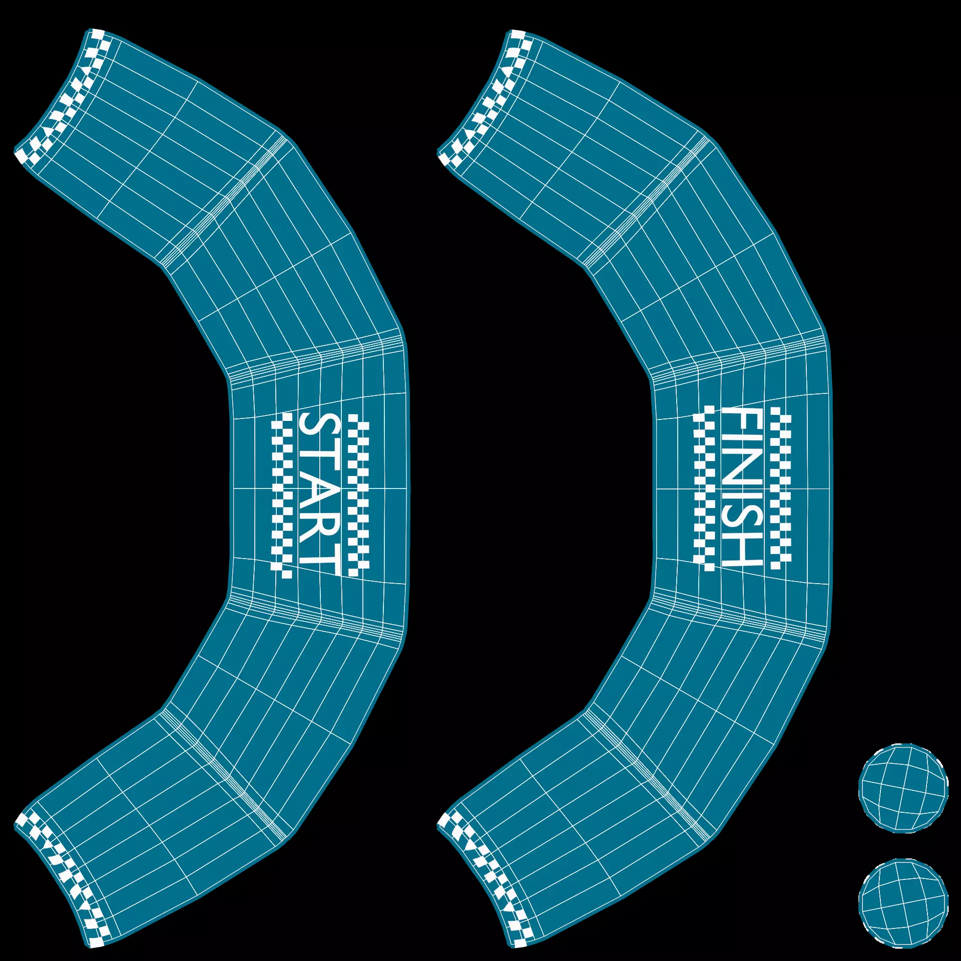 Inflatable Gate - Start and Finish Low-poly 3D model_7