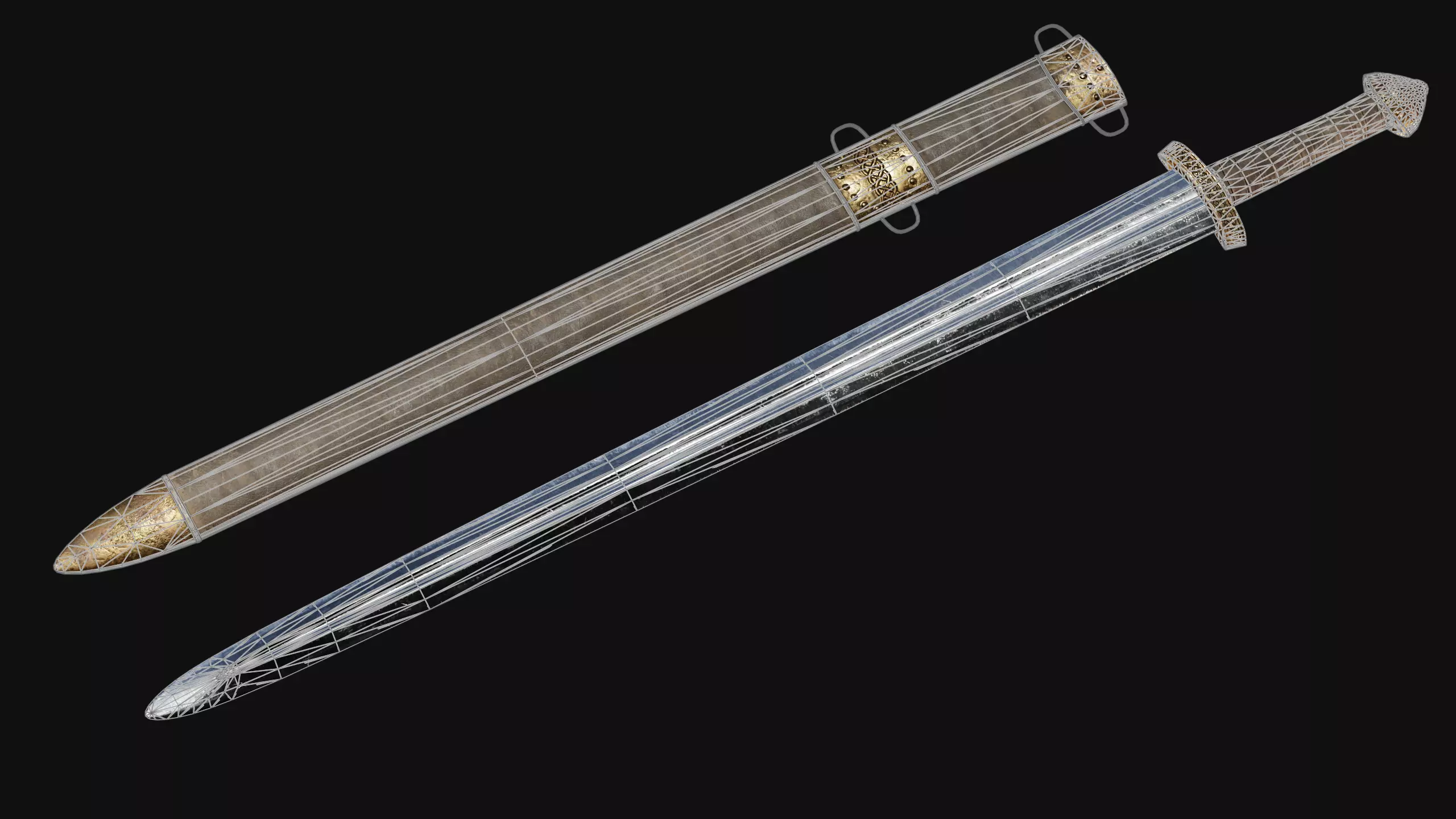 Viking Swords Pack Low-poly 3D model_12