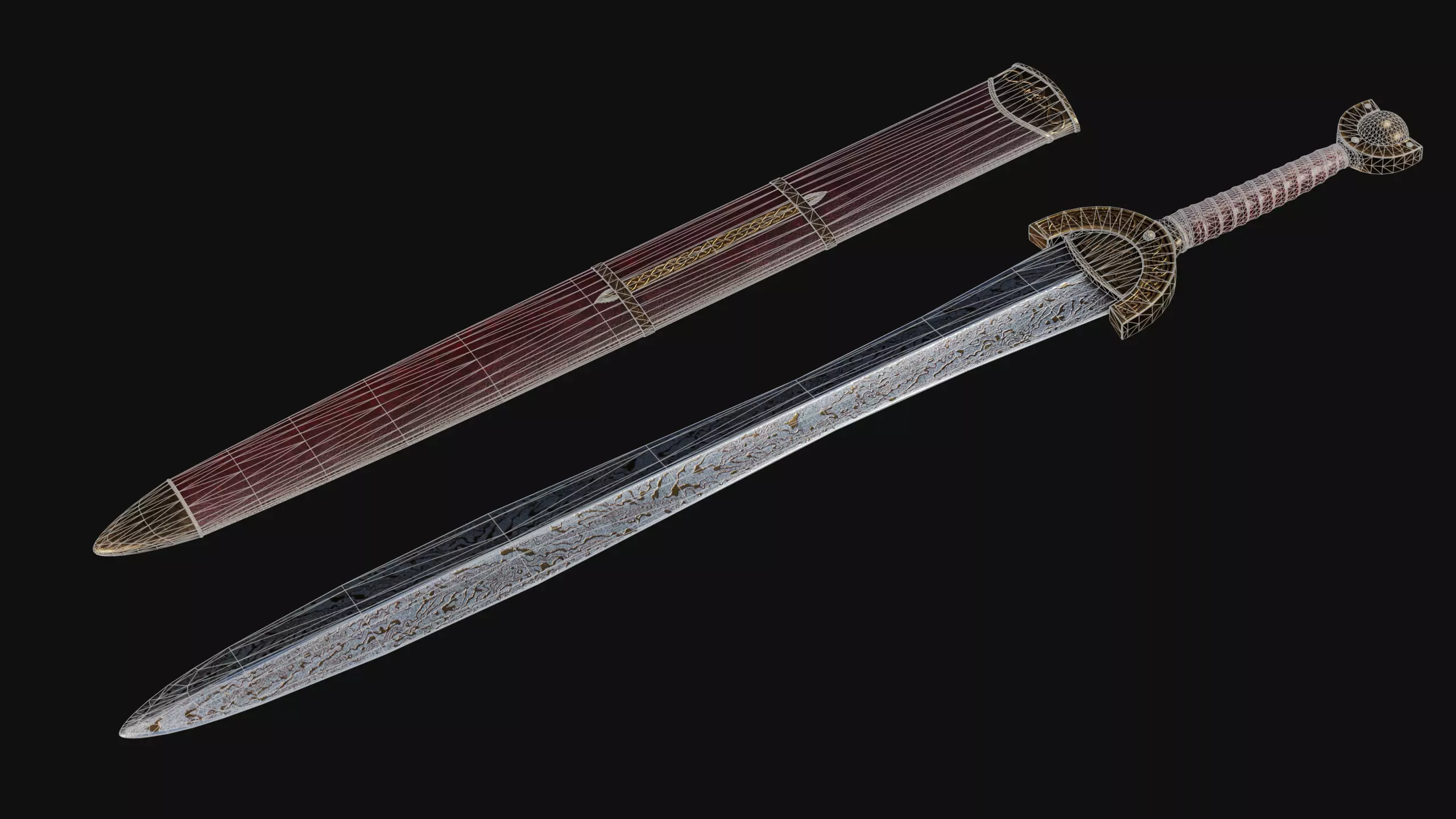 Viking Swords Pack Low-poly 3D model_5