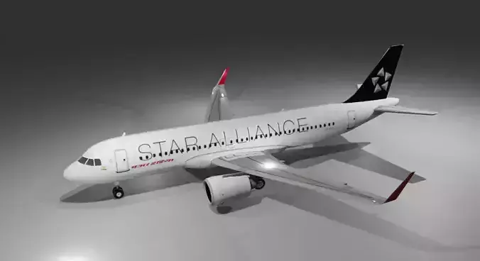 Star Alliance airbus a320neo low poly 3D Model 