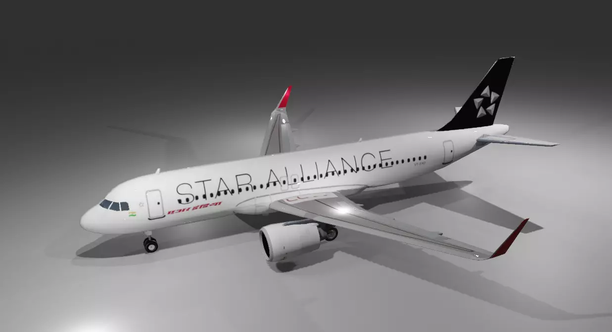 Star Alliance airbus a320neo low poly 3D Model Low-poly 3D model