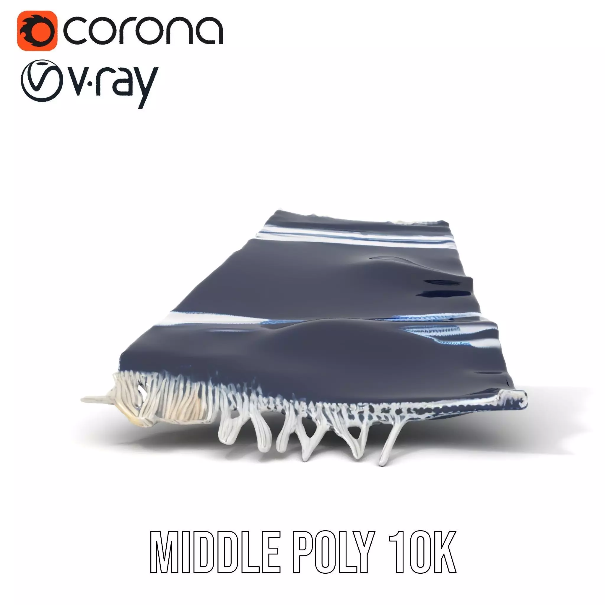 Navy Striped Towel model pack Low-poly 3D model_16