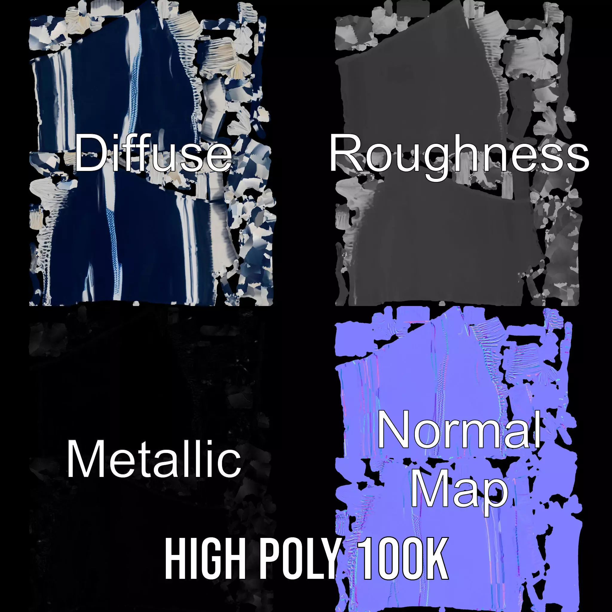 Navy Striped Towel model pack Low-poly 3D model_4