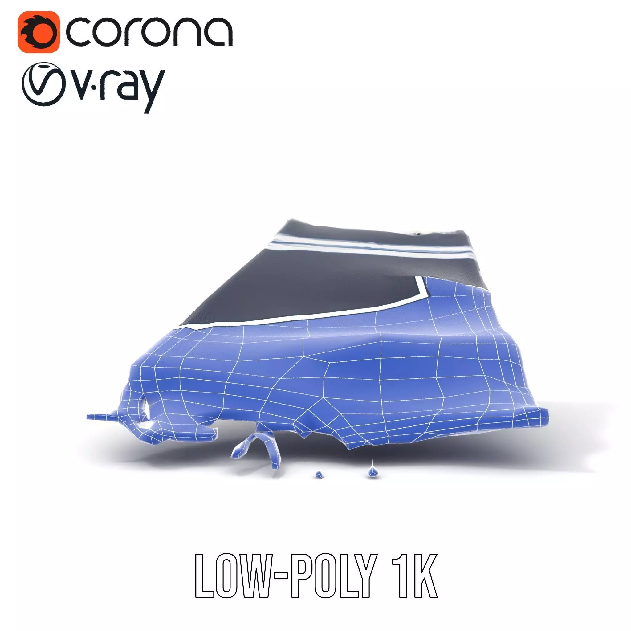 Navy Striped Towel model pack Low-poly 3D model_15