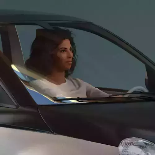 South American Woman driving a car 3D model