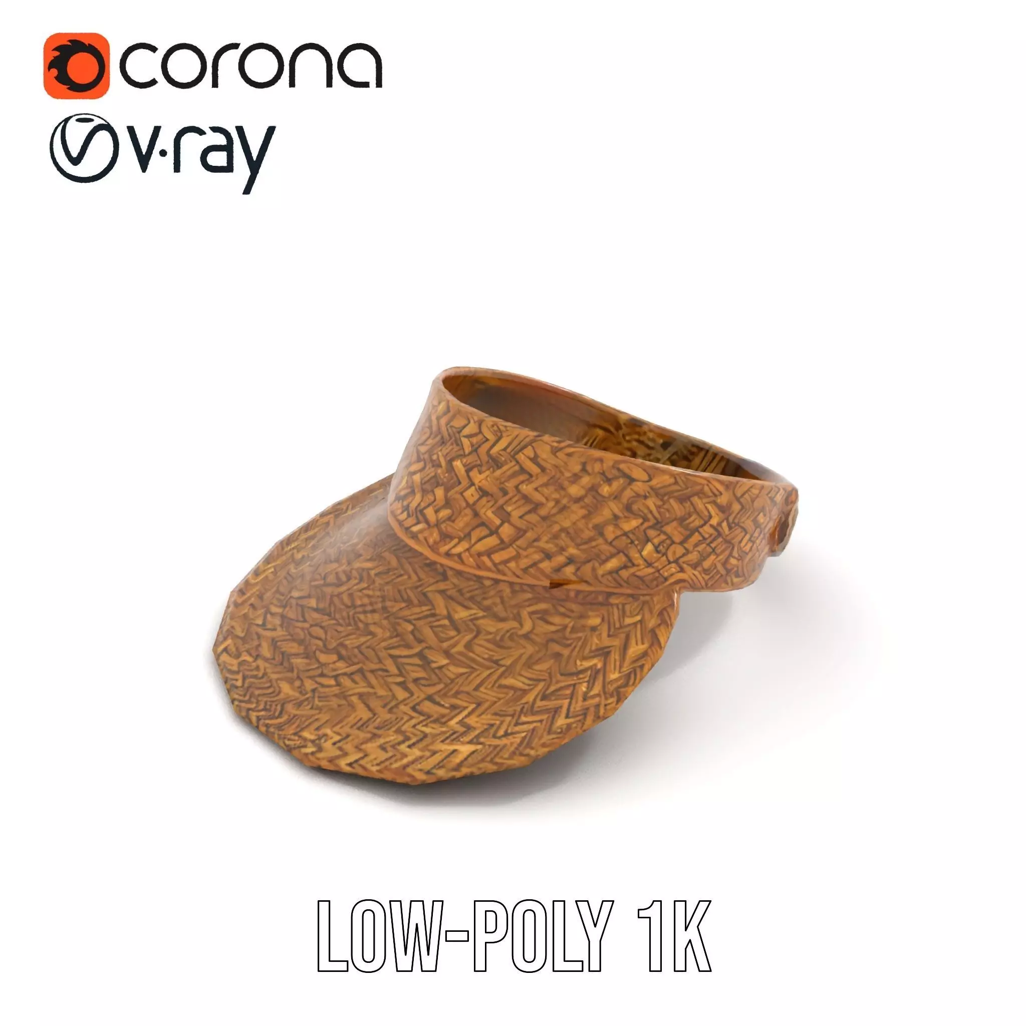 Natural Straw Sun Visor model pack Low-poly 3D model_15