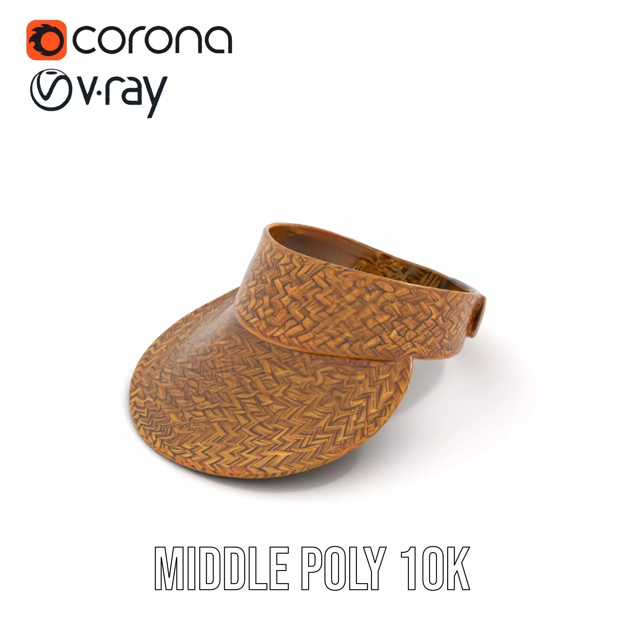 Natural Straw Sun Visor model pack Low-poly 3D model_7