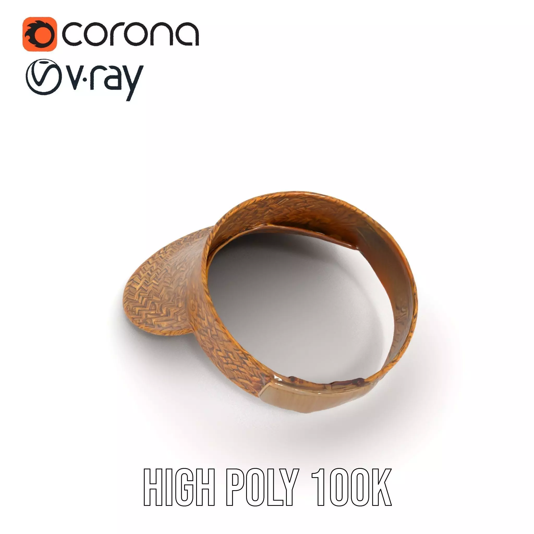 Natural Straw Sun Visor model pack Low-poly 3D model_16