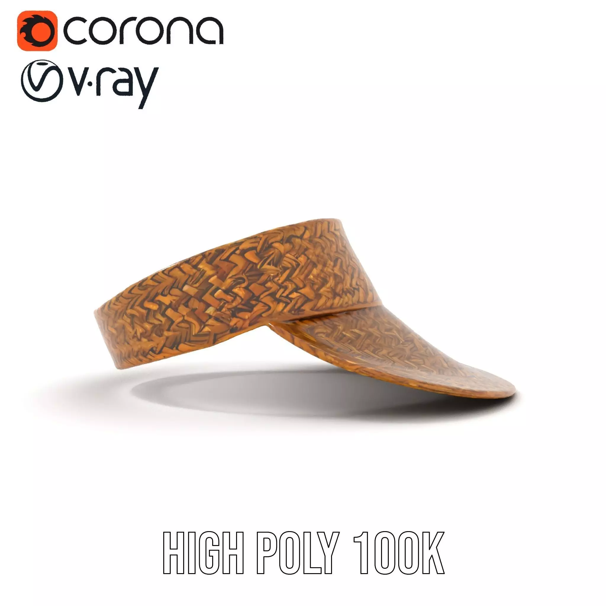 Natural Straw Sun Visor model pack Low-poly 3D model_29