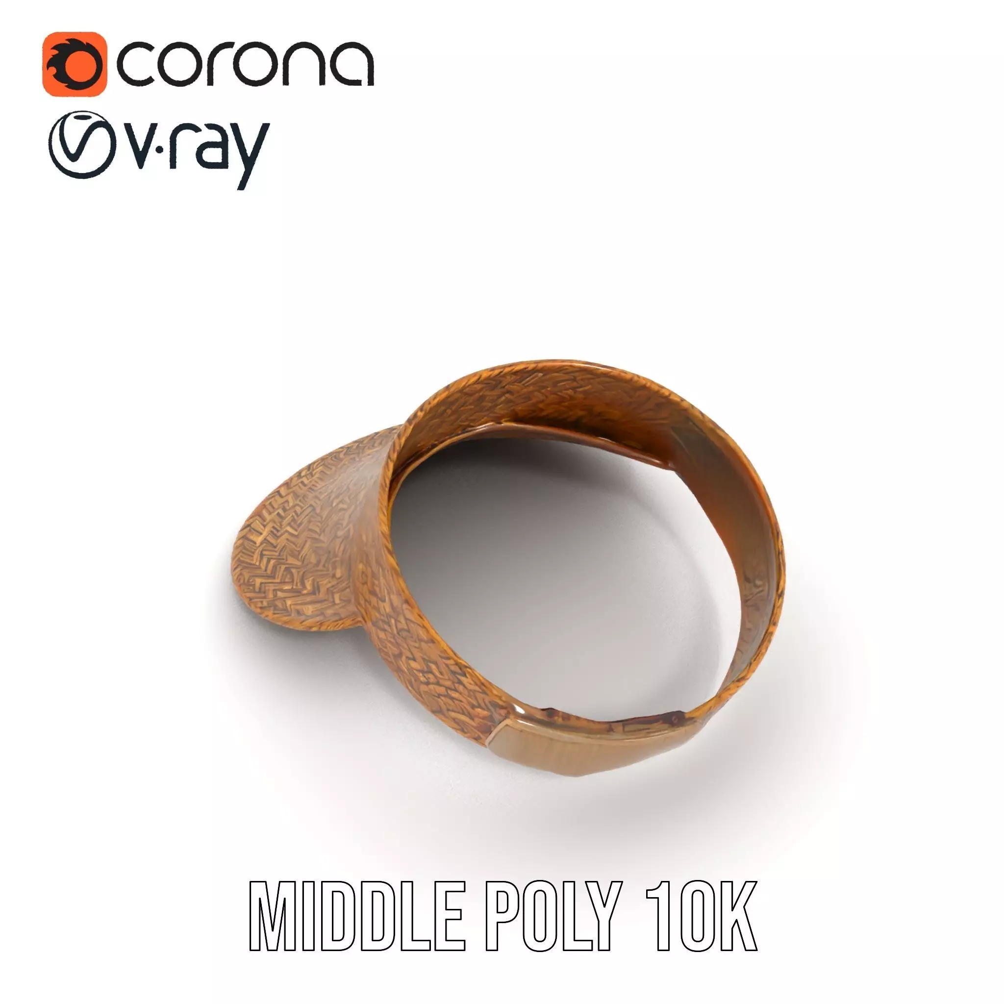 Natural Straw Sun Visor model pack Low-poly 3D model_14