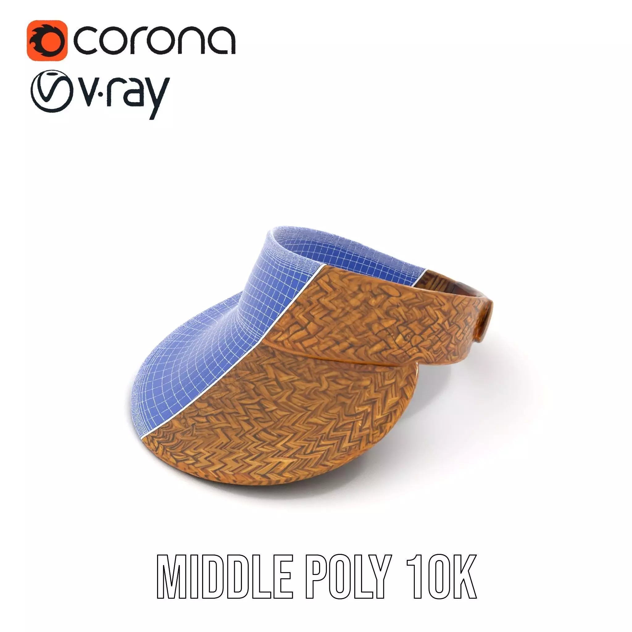 Natural Straw Sun Visor model pack Low-poly 3D model_27