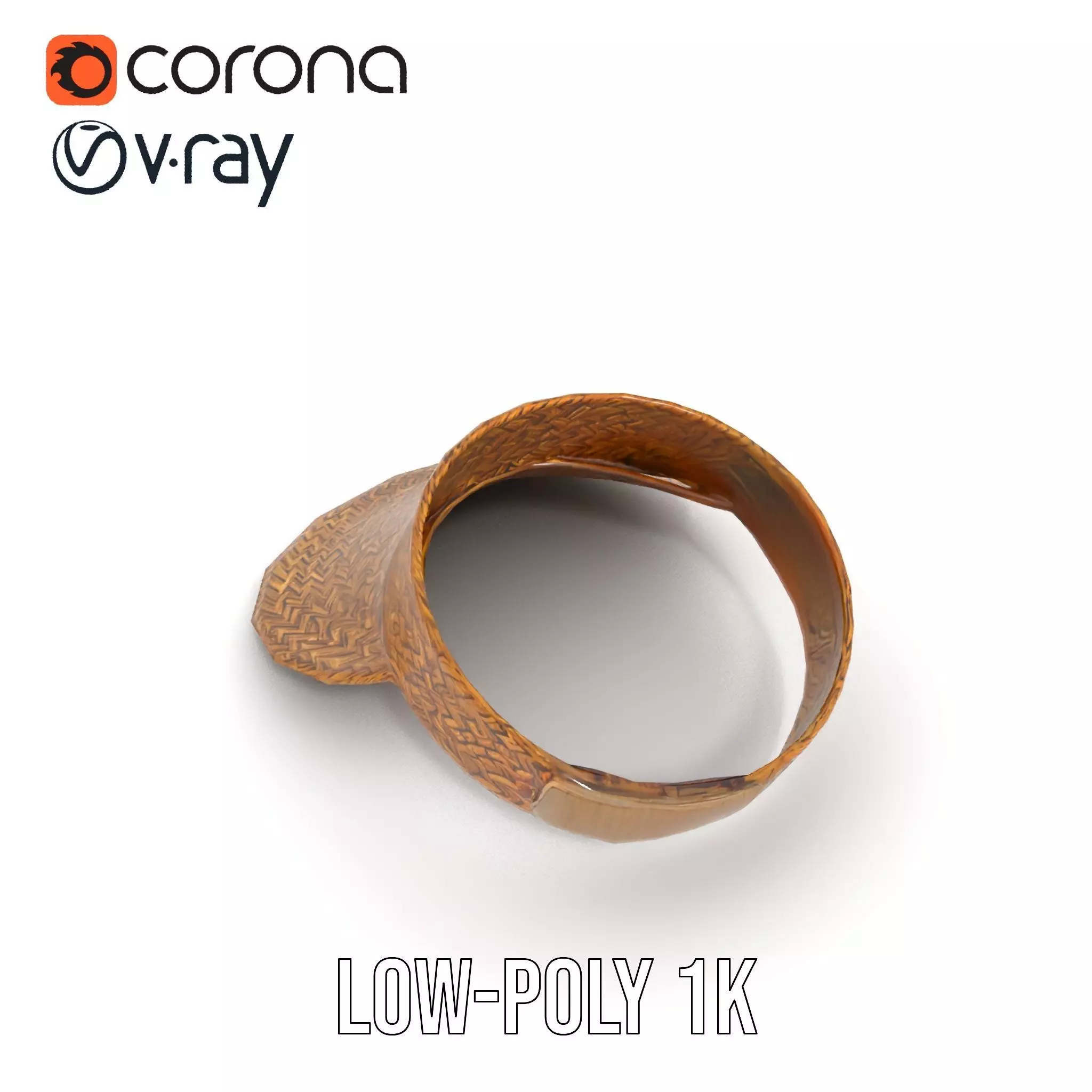 Natural Straw Sun Visor model pack Low-poly 3D model_21
