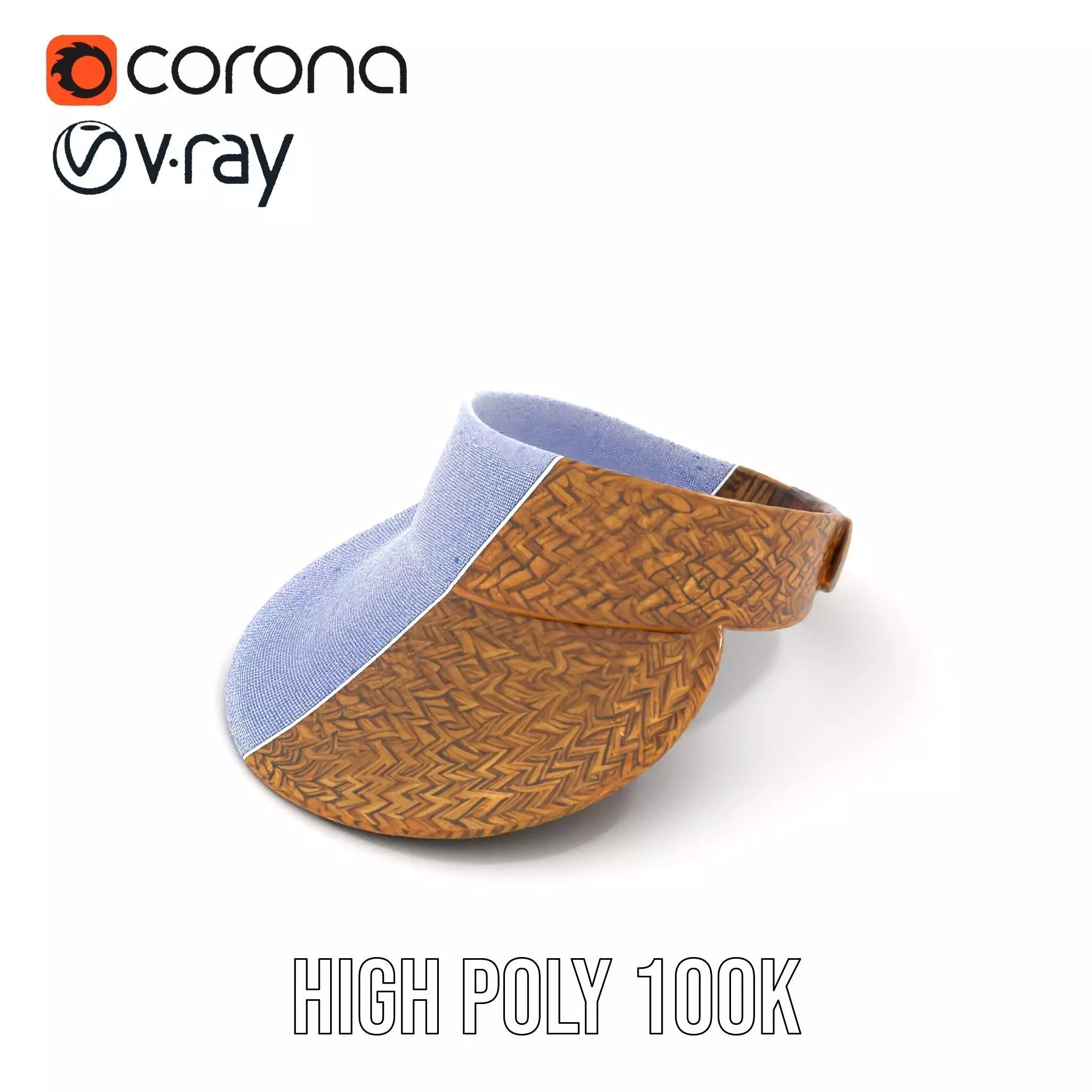 Natural Straw Sun Visor model pack Low-poly 3D model_33