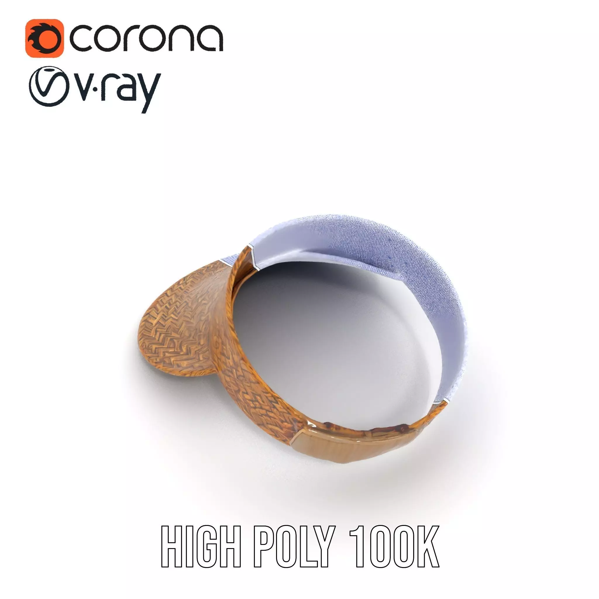 Natural Straw Sun Visor model pack Low-poly 3D model_35