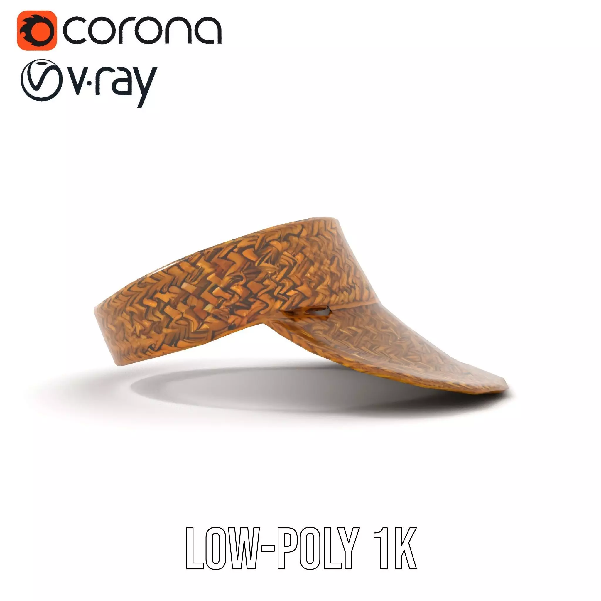 Natural Straw Sun Visor model pack Low-poly 3D model_23