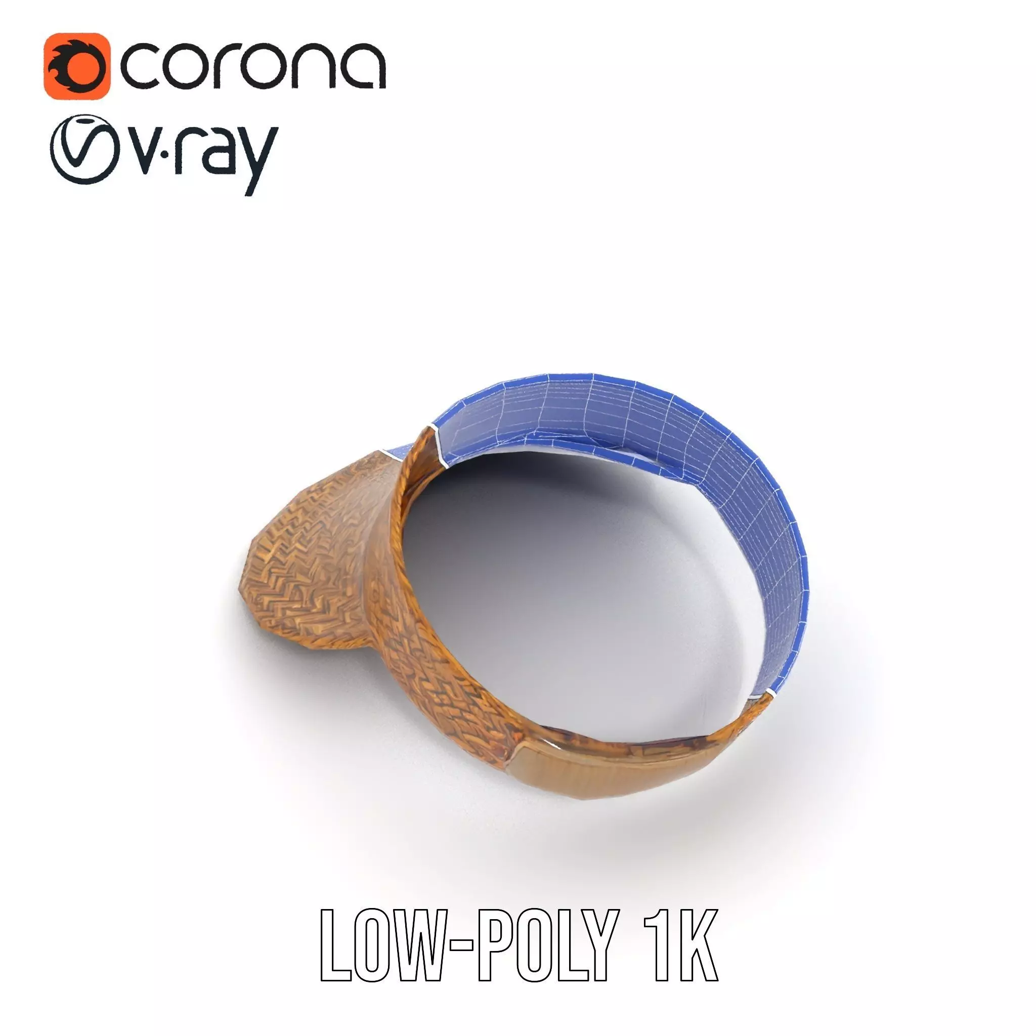 Natural Straw Sun Visor model pack Low-poly 3D model_28
