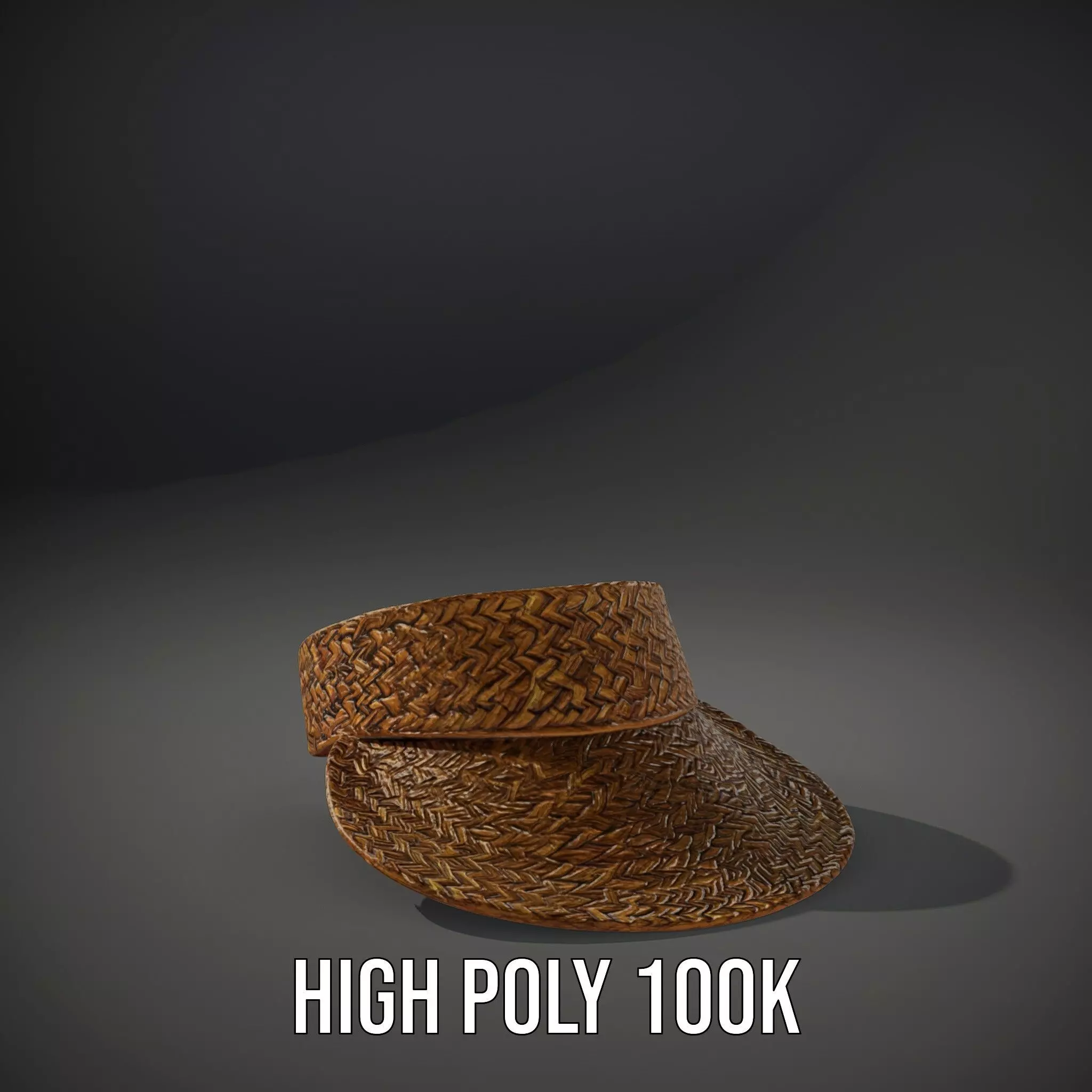 Natural Straw Sun Visor model pack Low-poly 3D model_11
