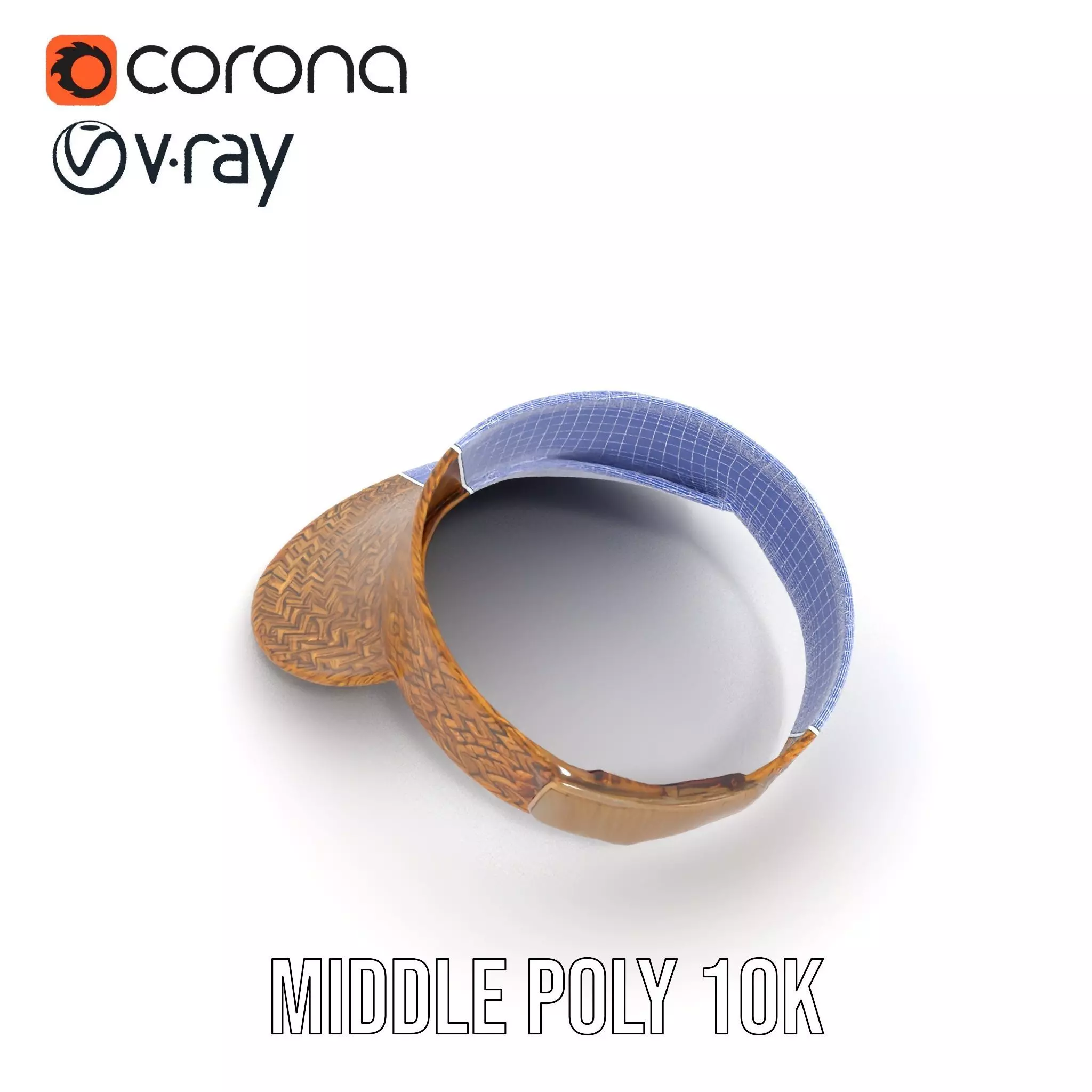 Natural Straw Sun Visor model pack Low-poly 3D model_25