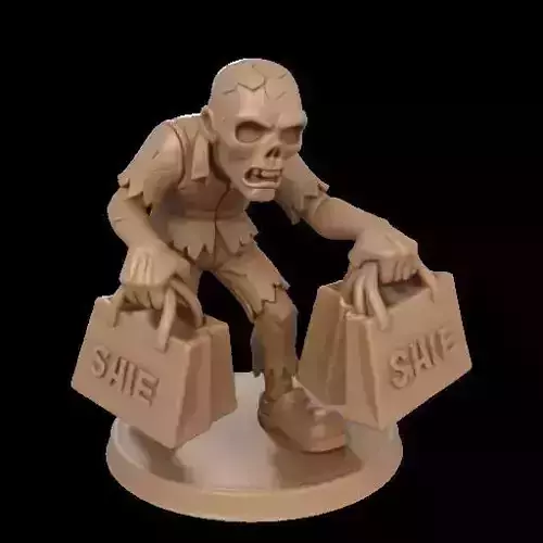Black Friday Zombie Shopper Free 3D print model