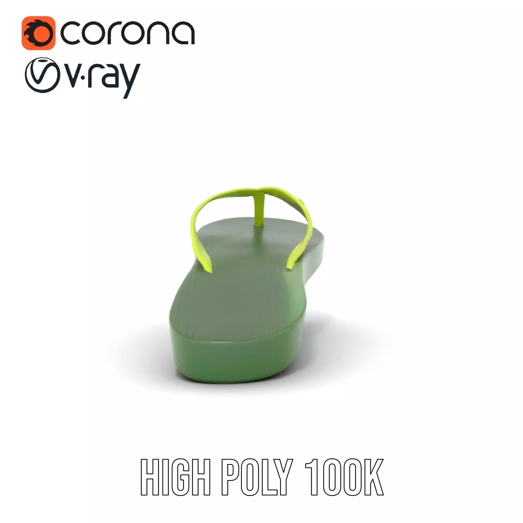 Lime Green Sandal model pack Low-poly 3D model_25