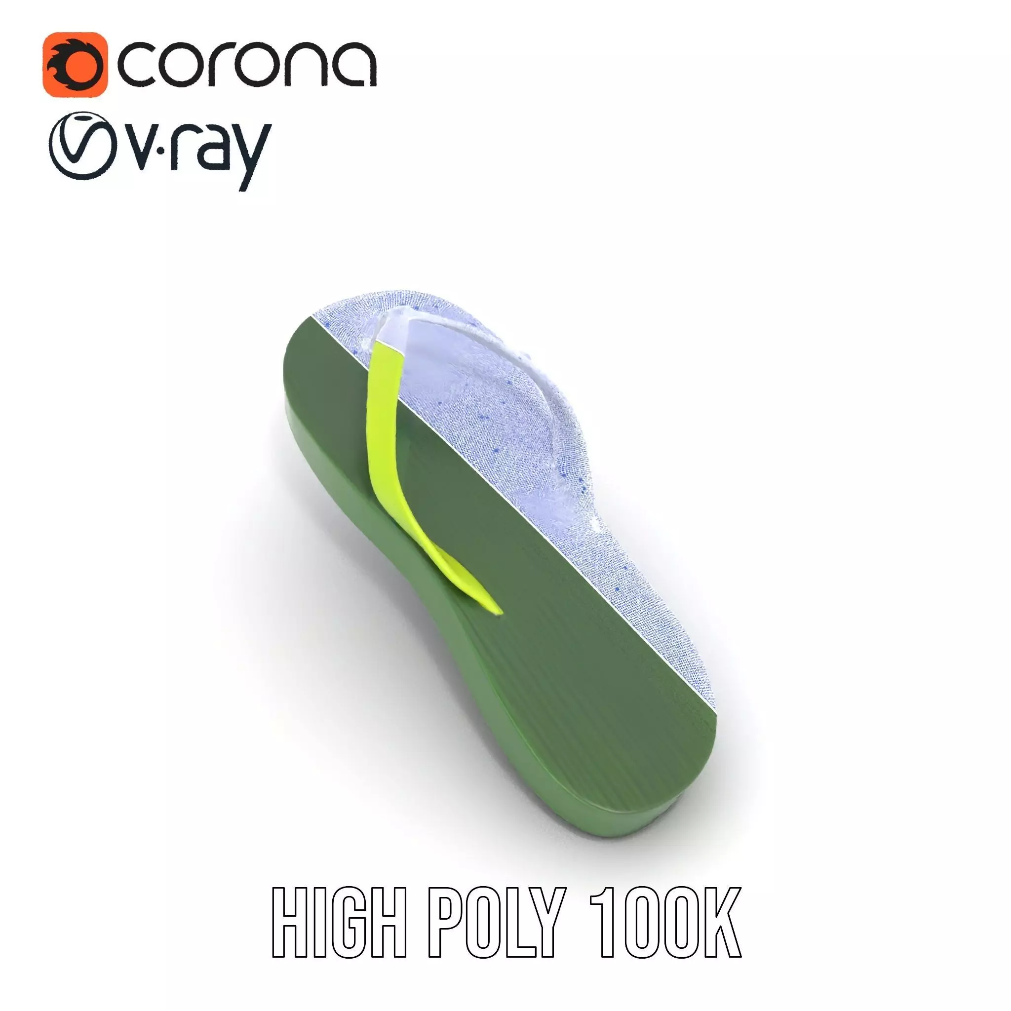 Lime Green Sandal model pack Low-poly 3D model_33