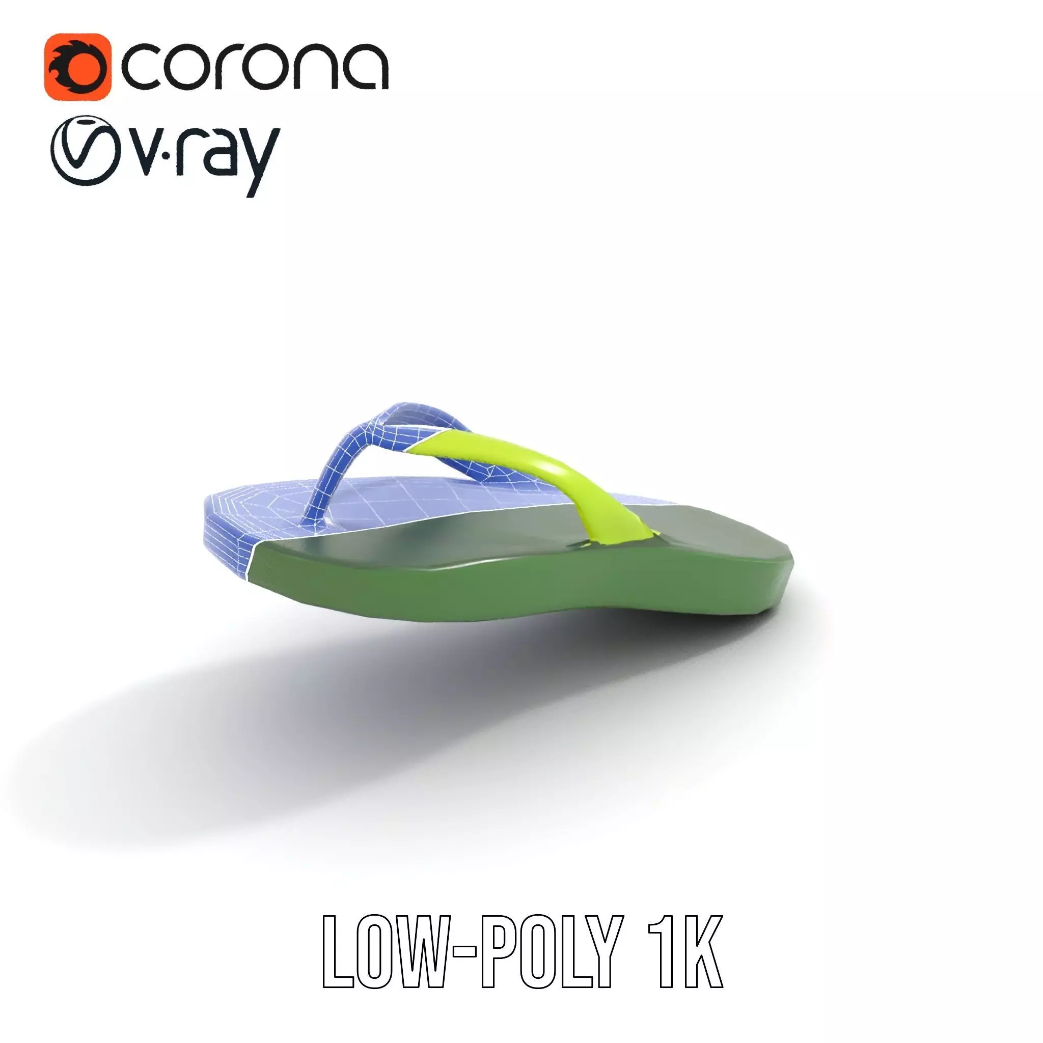 Lime Green Sandal model pack Low-poly 3D model_18