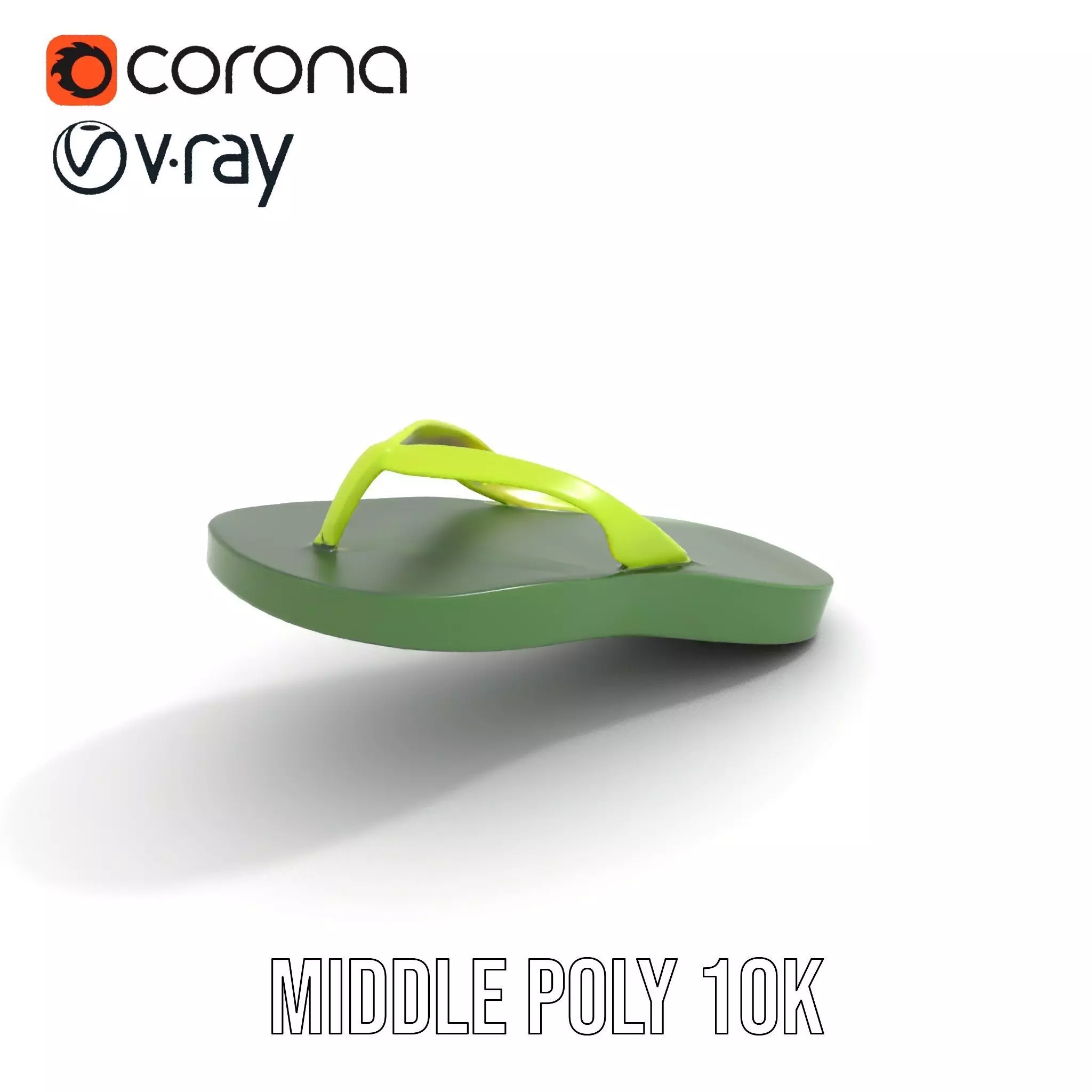 Lime Green Sandal model pack Low-poly 3D model_7