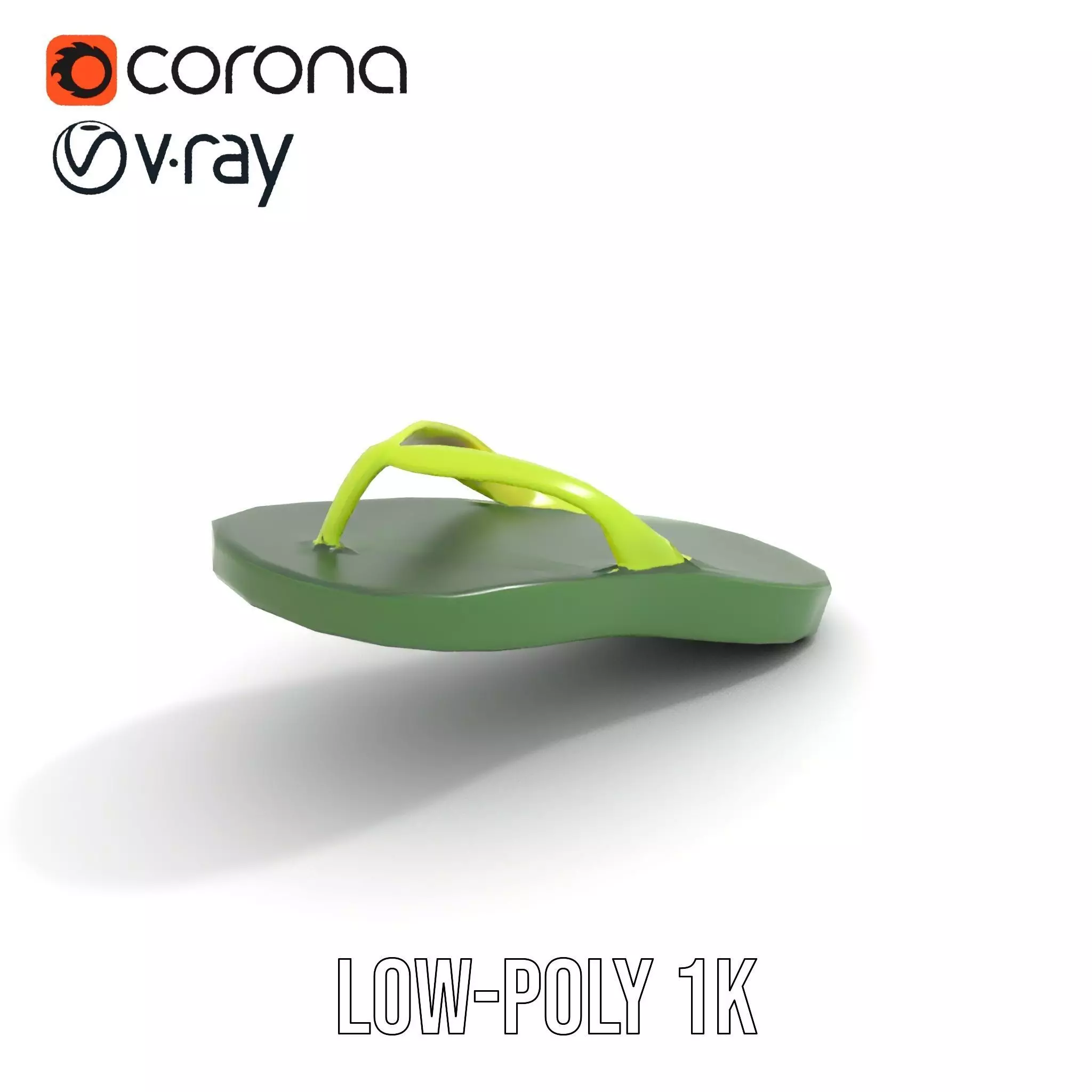 Lime Green Sandal model pack Low-poly 3D model_21