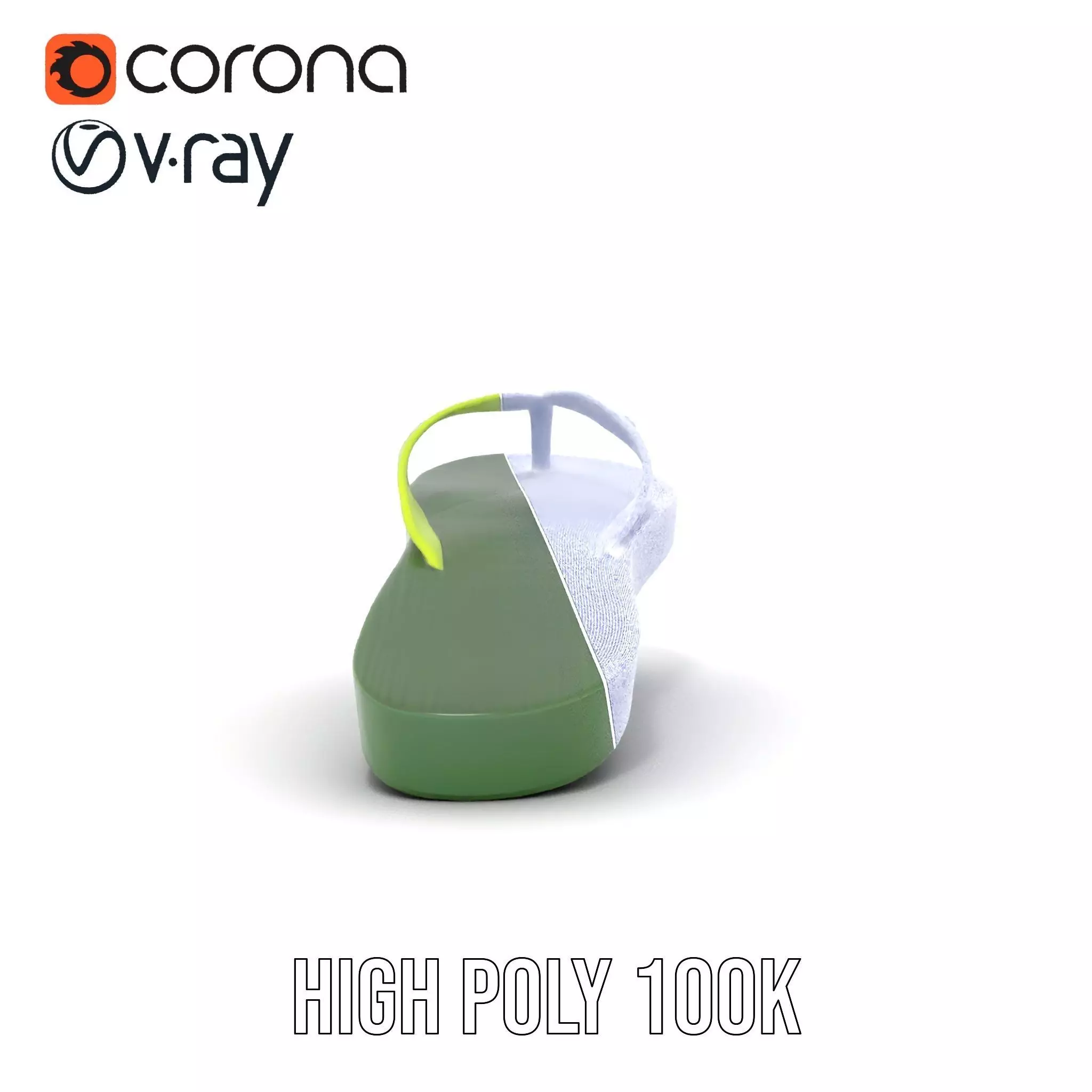 Lime Green Sandal model pack Low-poly 3D model_34