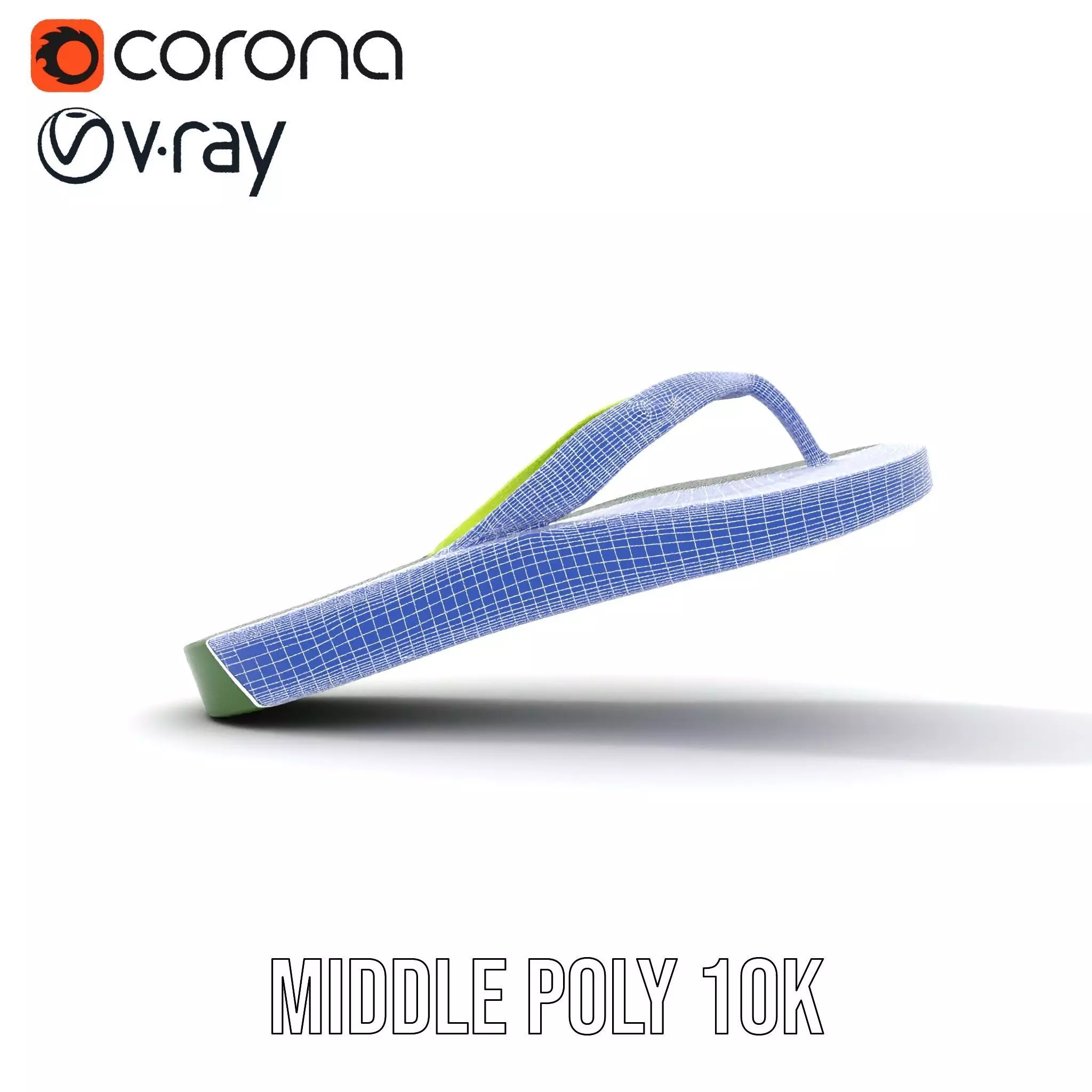 Lime Green Sandal model pack Low-poly 3D model_20