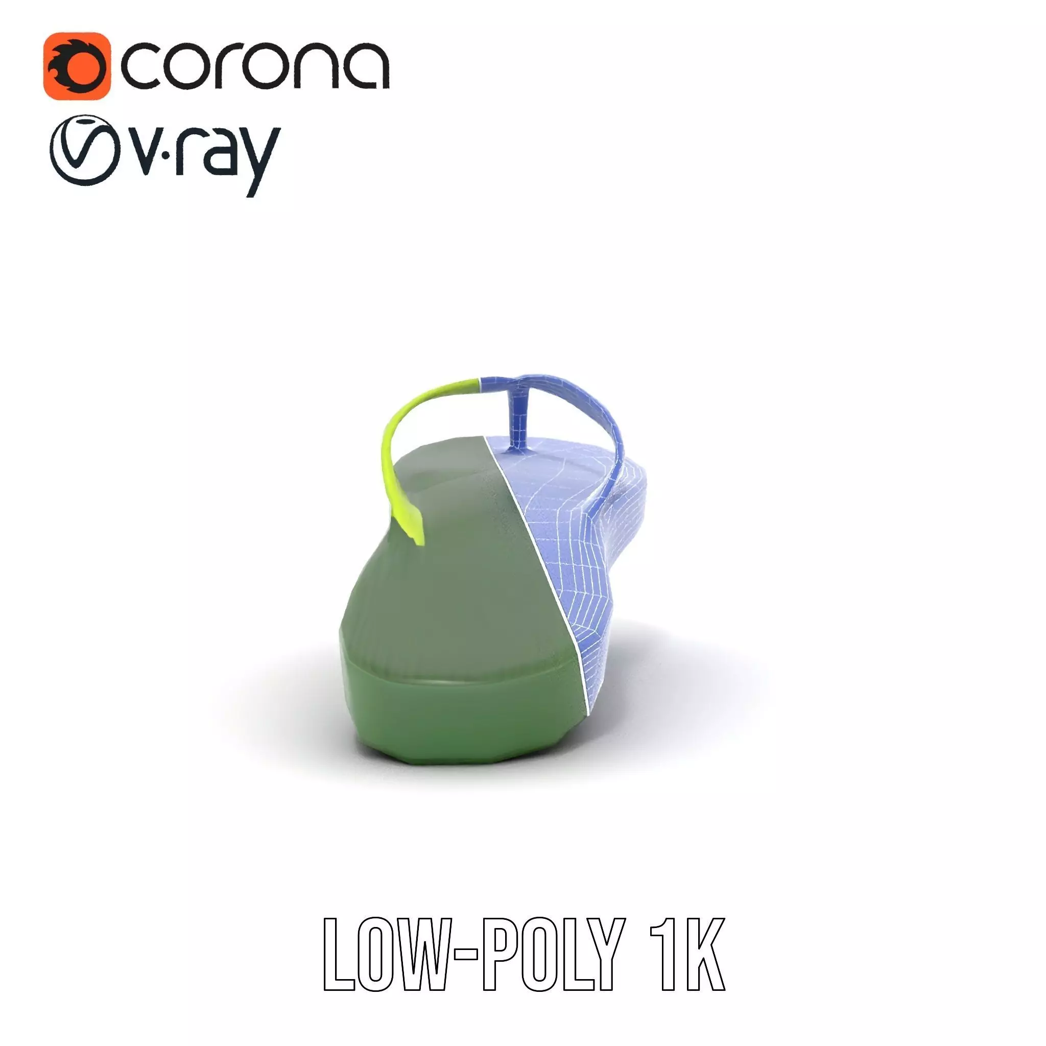 Lime Green Sandal model pack Low-poly 3D model_32