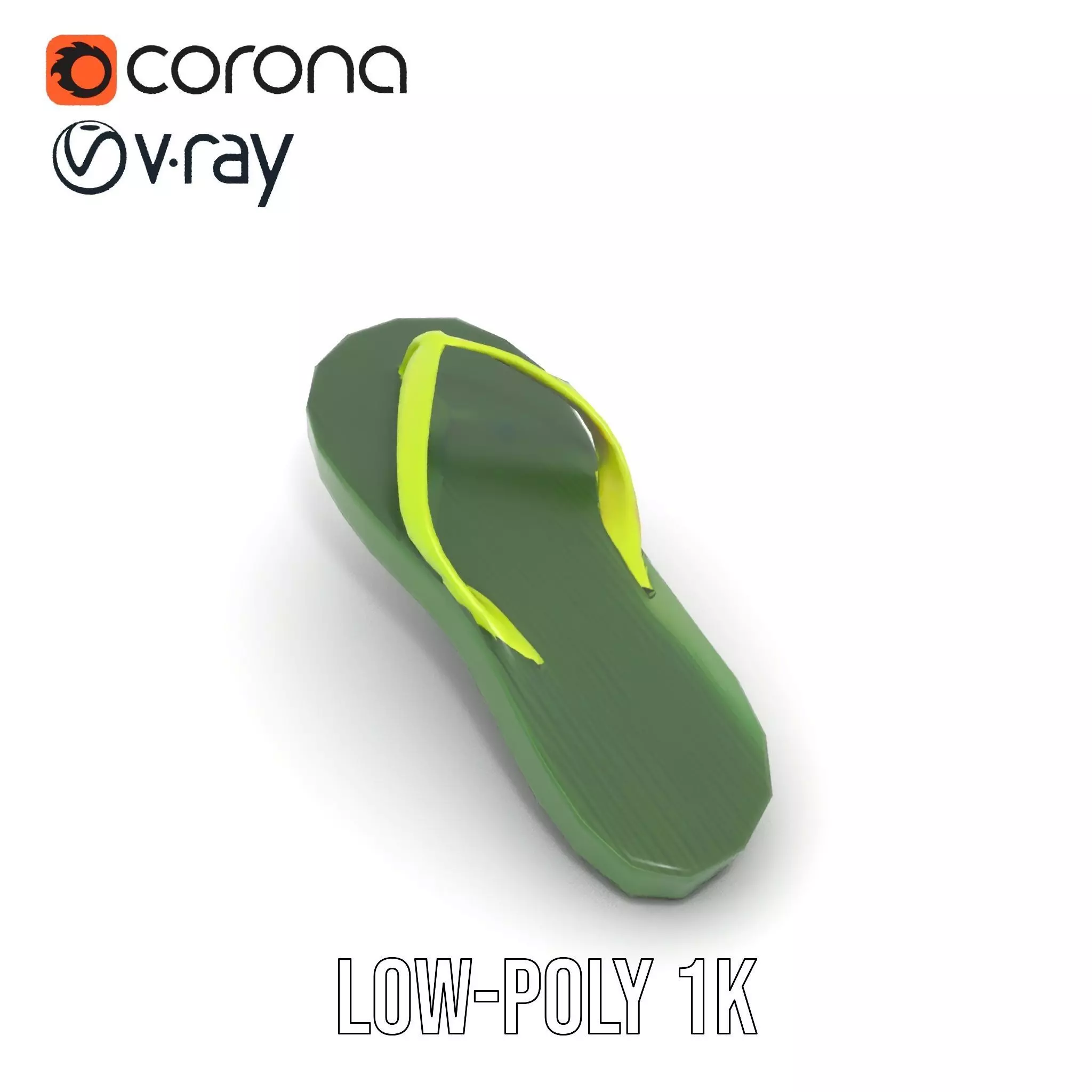 Lime Green Sandal model pack Low-poly 3D model_15