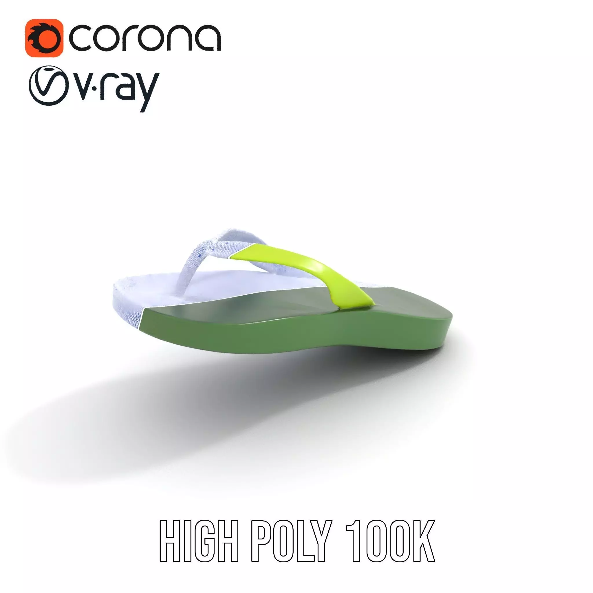 Lime Green Sandal model pack Low-poly 3D model_30