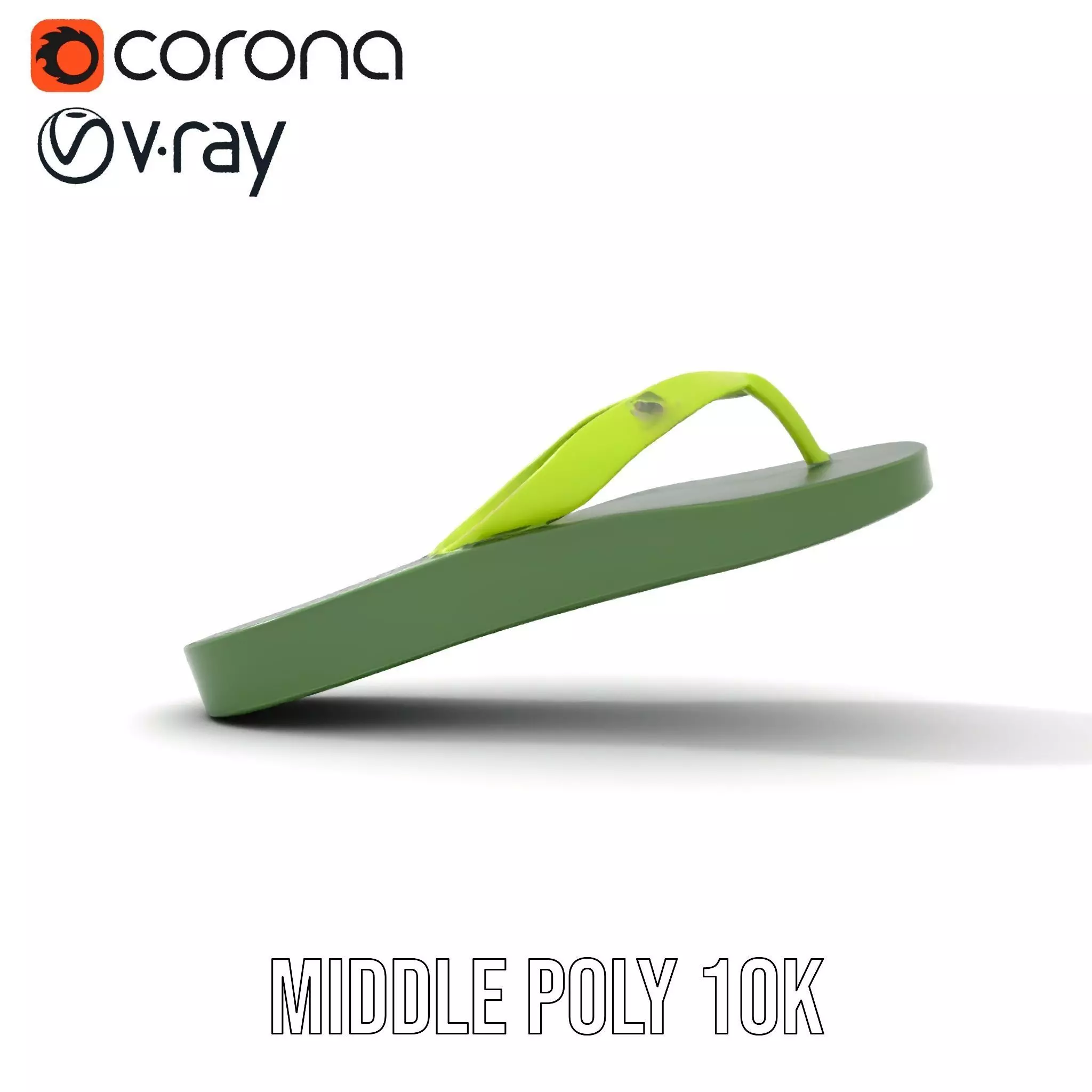Lime Green Sandal model pack Low-poly 3D model_28