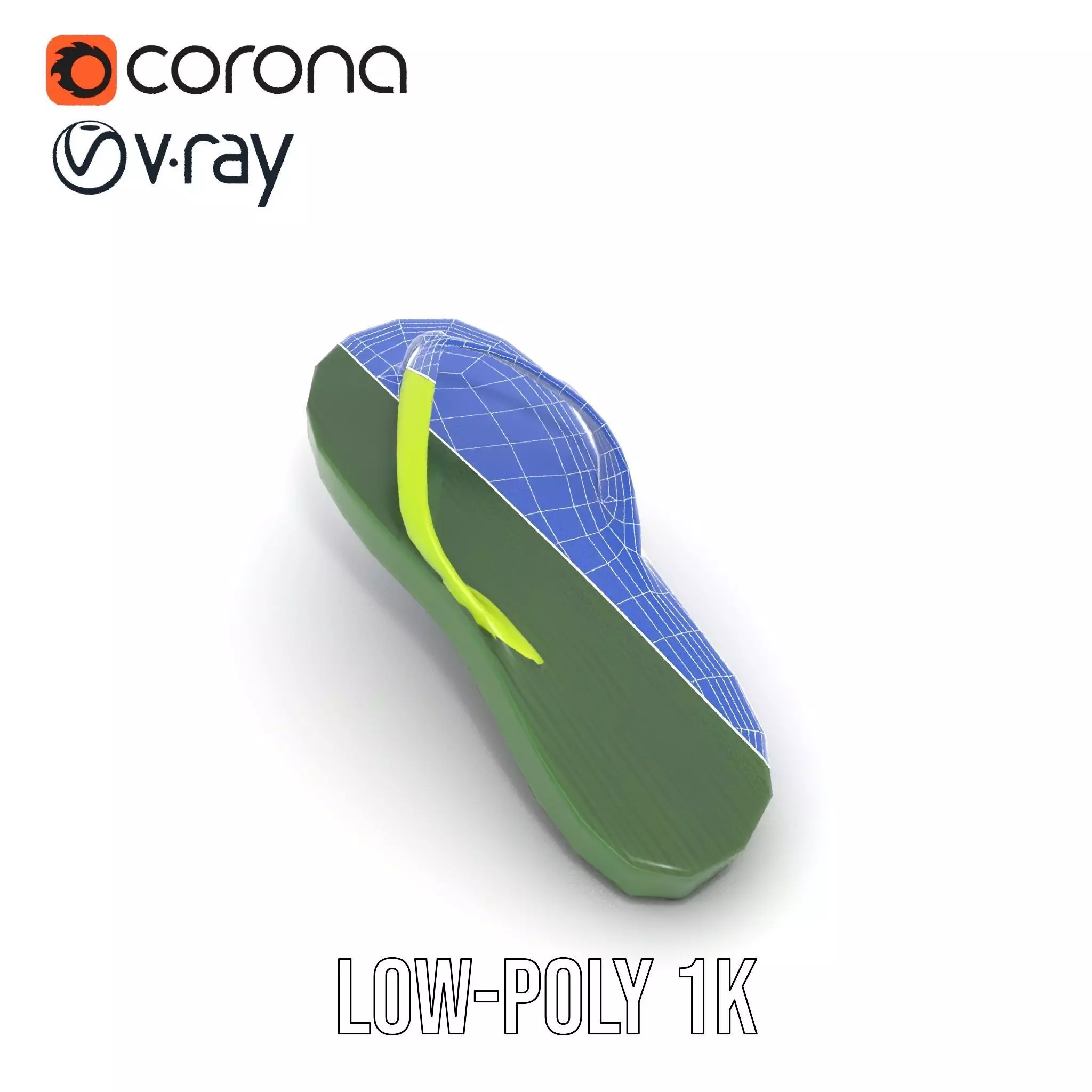 Lime Green Sandal model pack Low-poly 3D model_27