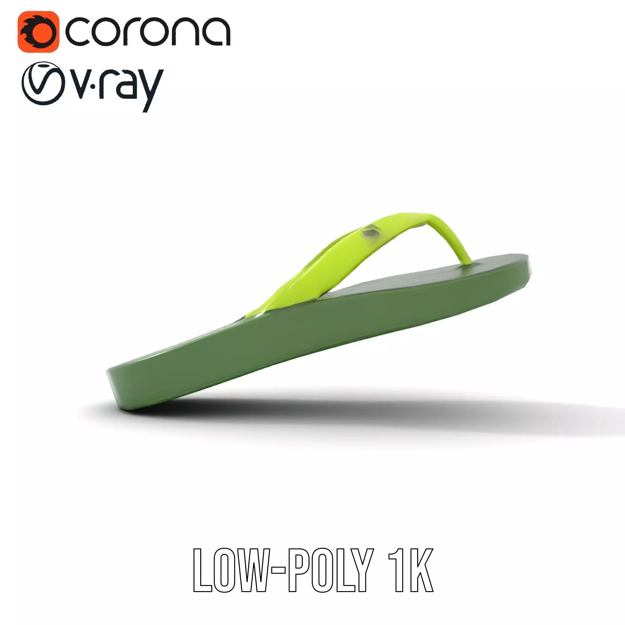 Lime Green Sandal model pack Low-poly 3D model_13