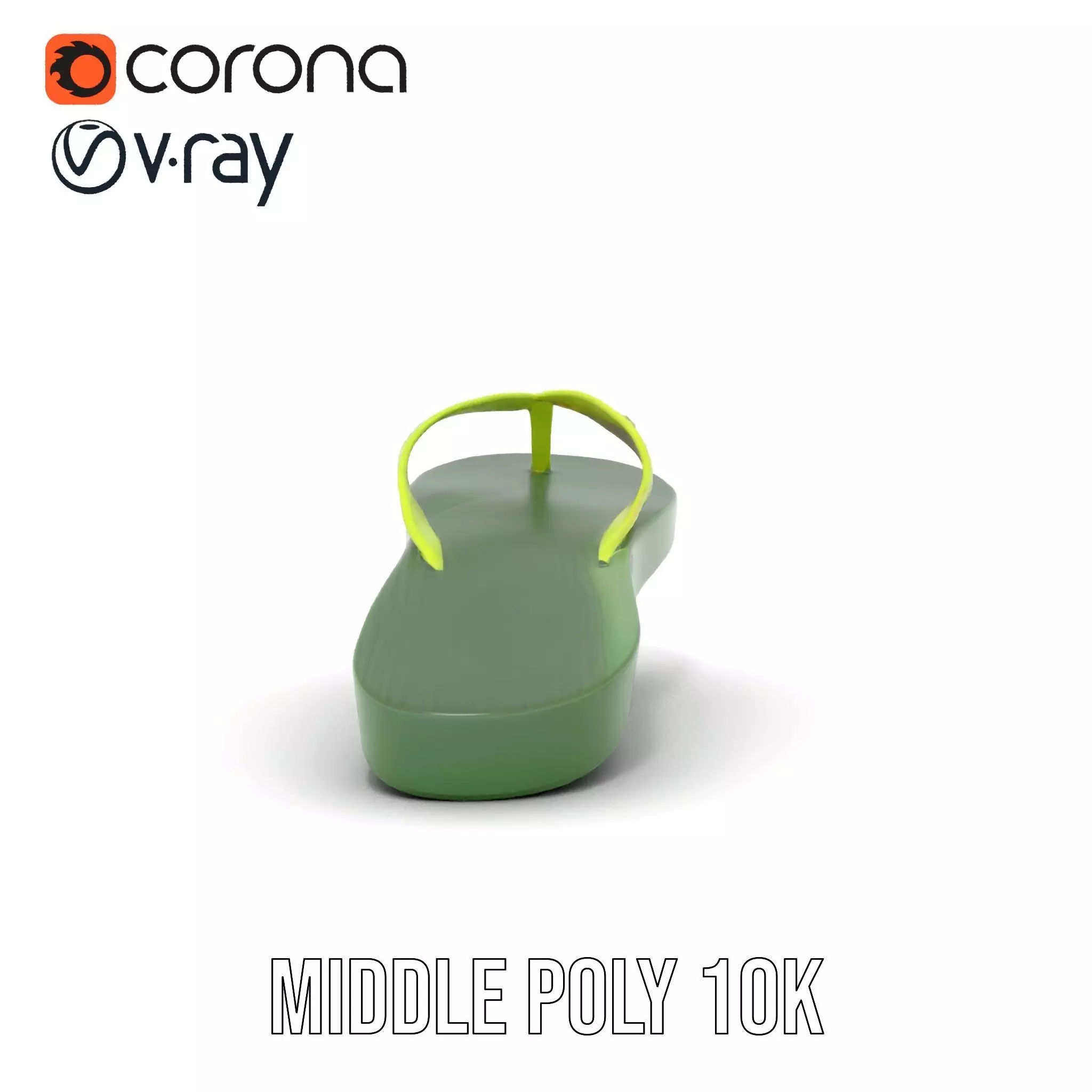 Lime Green Sandal model pack Low-poly 3D model_26