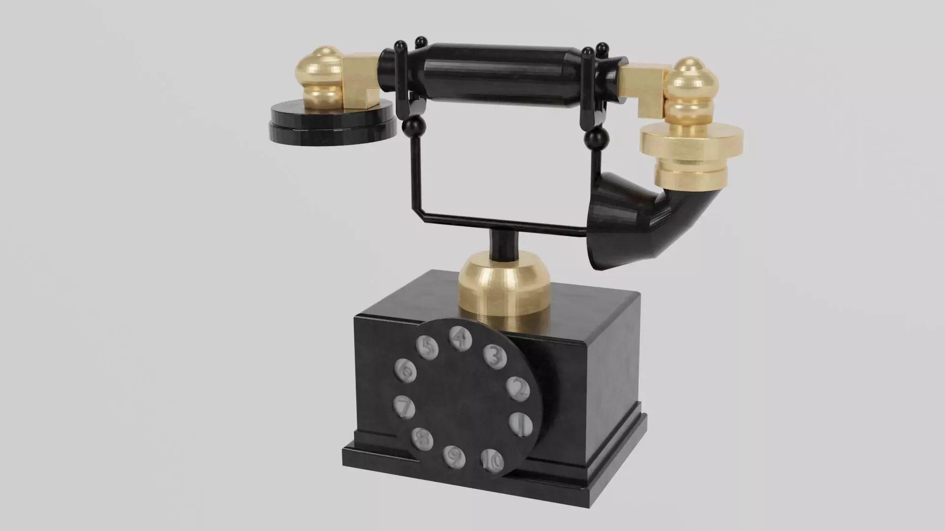 High Detail Classic Telephone  Low-poly 3D model_1