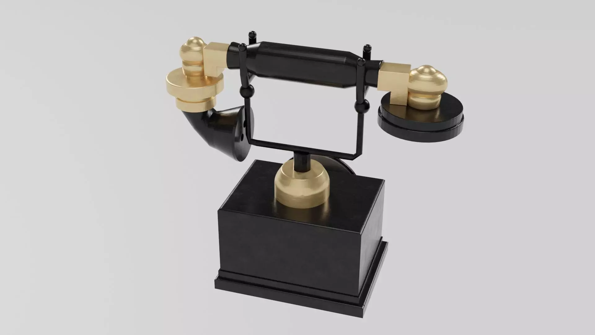 High Detail Classic Telephone  Low-poly 3D model_0