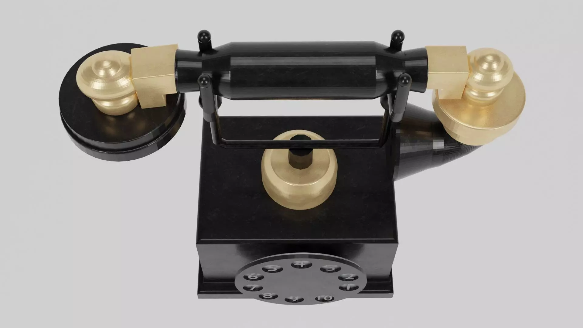 High Detail Classic Telephone  Low-poly 3D model_2