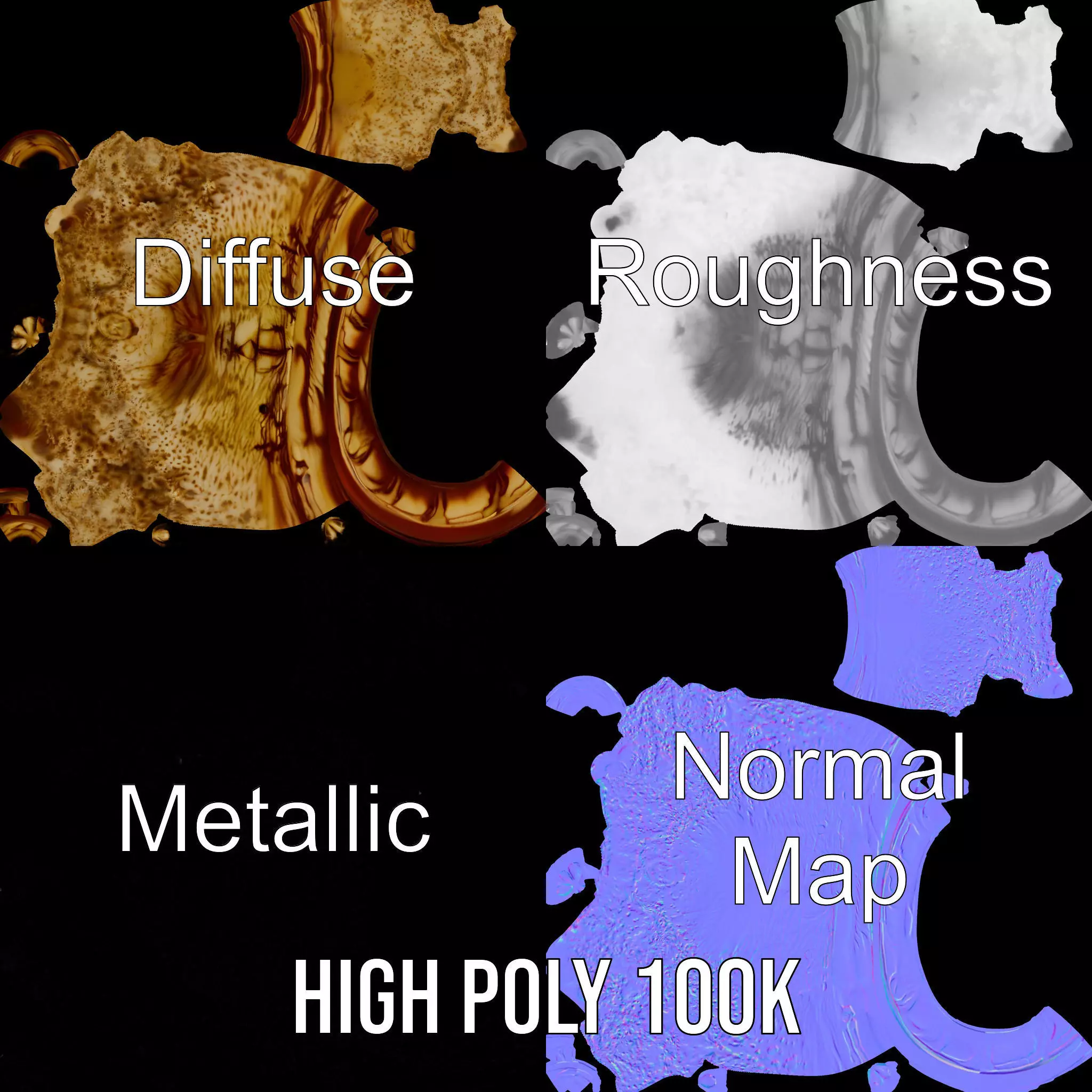 Spiral Seashell model pack Low-poly 3D model_4