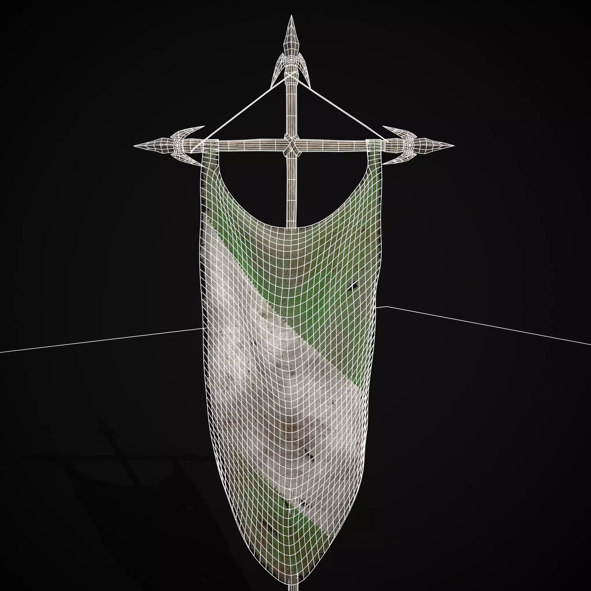 GW War Banner Low-poly 3D model_4